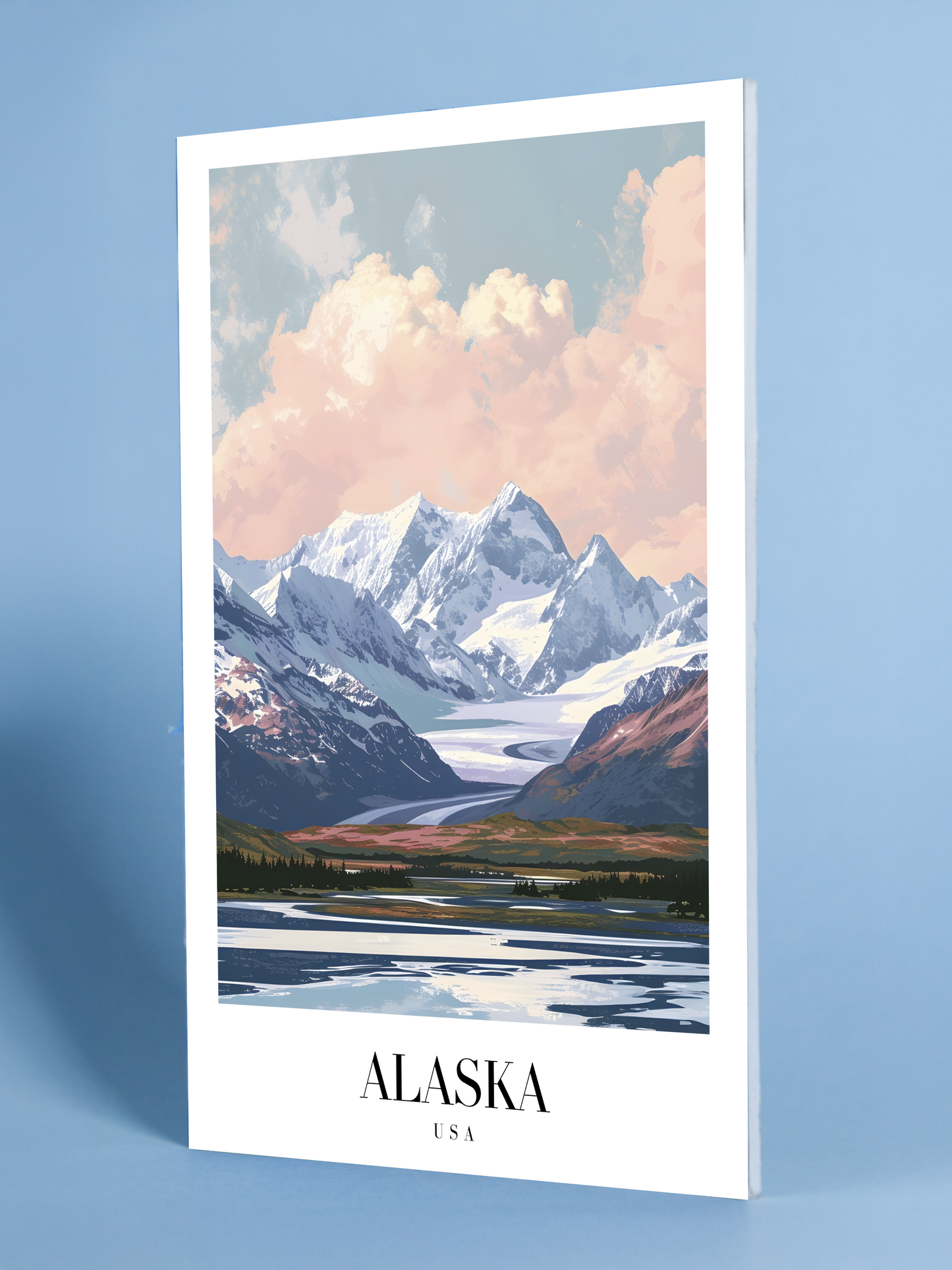 Alaska Landscape Wall Art – Majestic Mountains Nature Print
