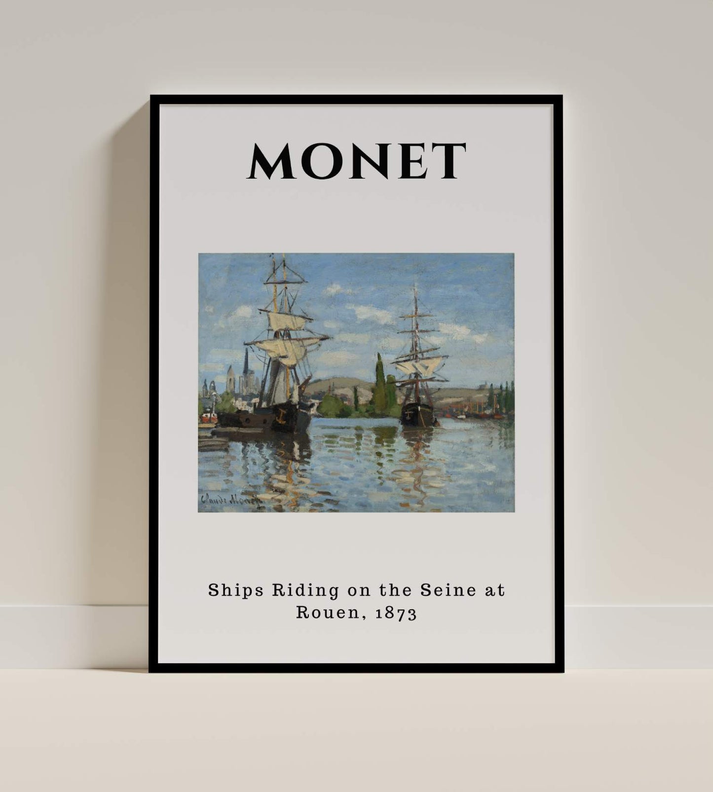 Monet - Ships Riding on the Seine at Rouen, 1873