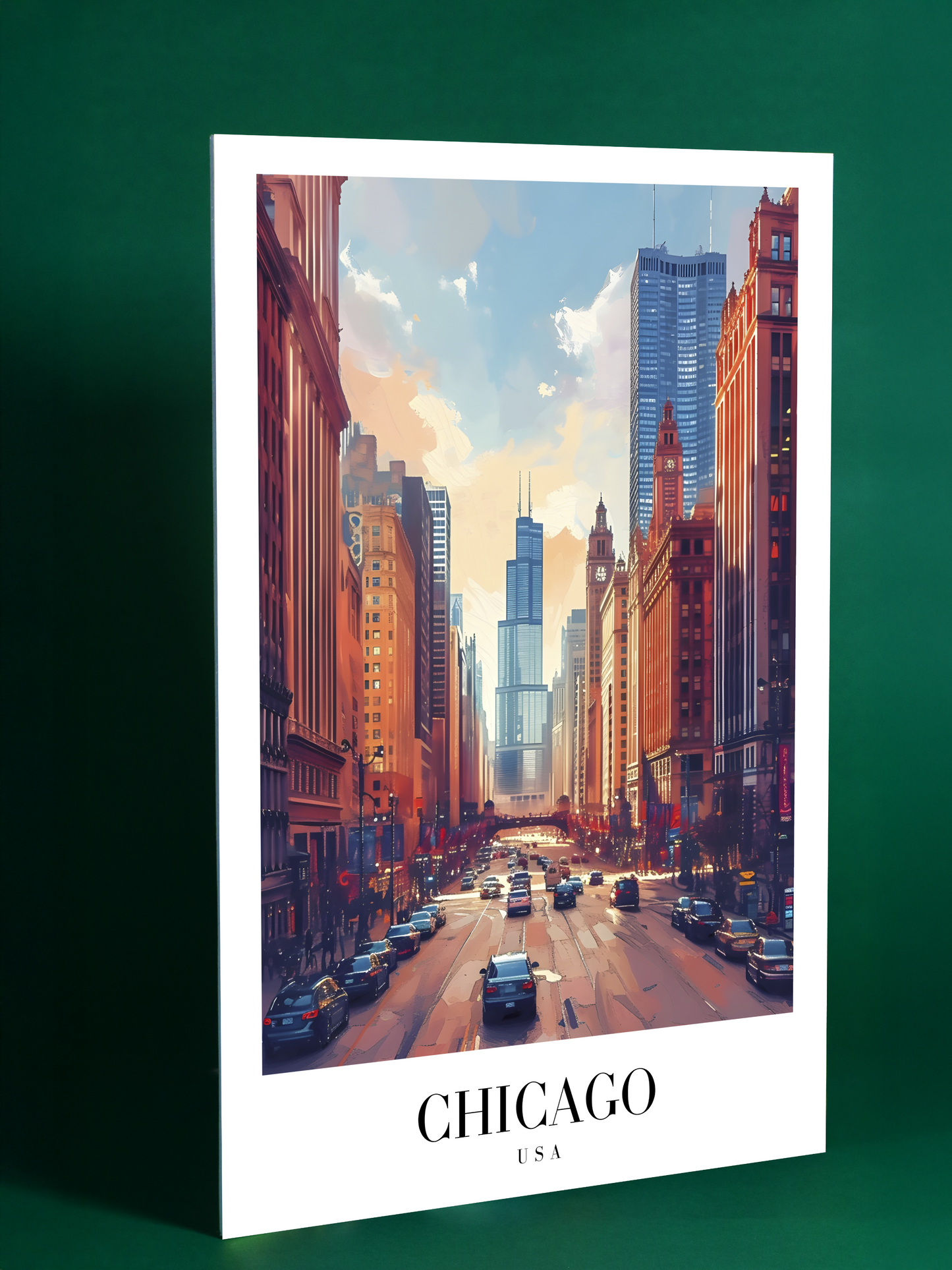 Chicago, USA – Urban Downtown City Poster