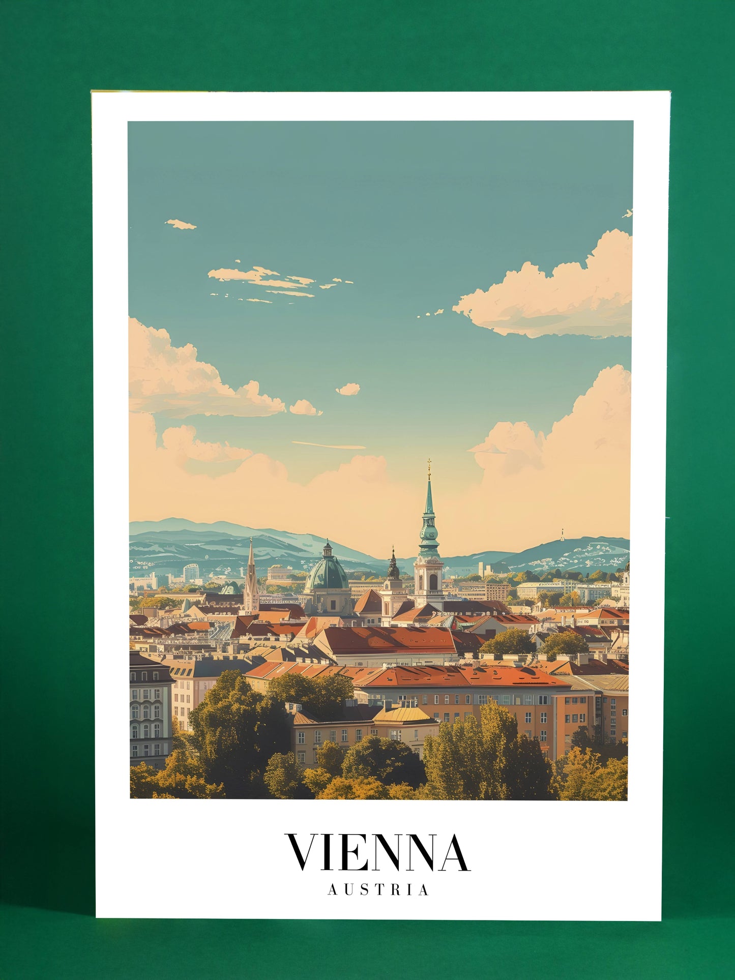 Vienna Panorama Poster – Rooftops and Romantic Skies