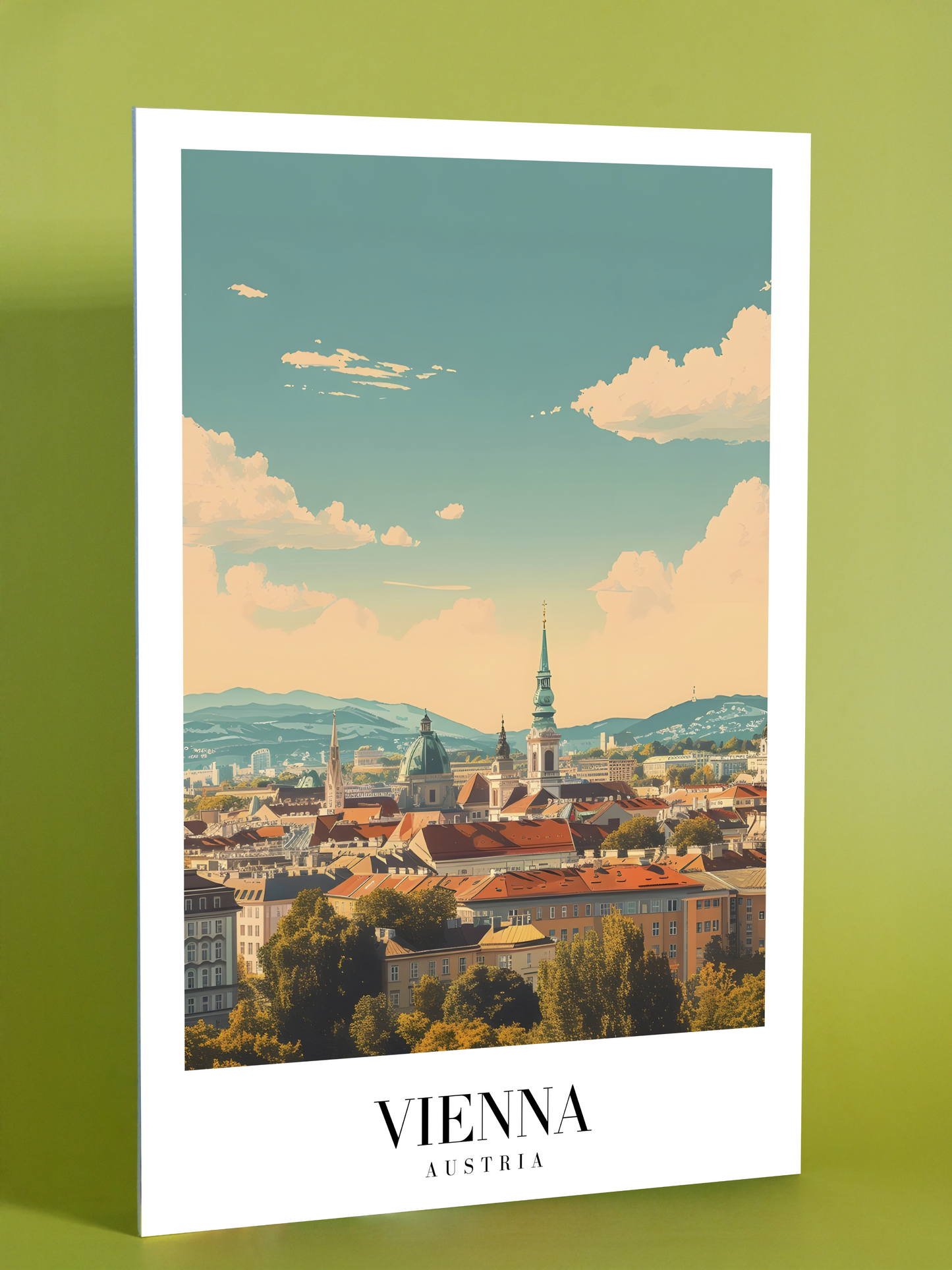 Vienna Panorama Poster – Rooftops and Romantic Skies