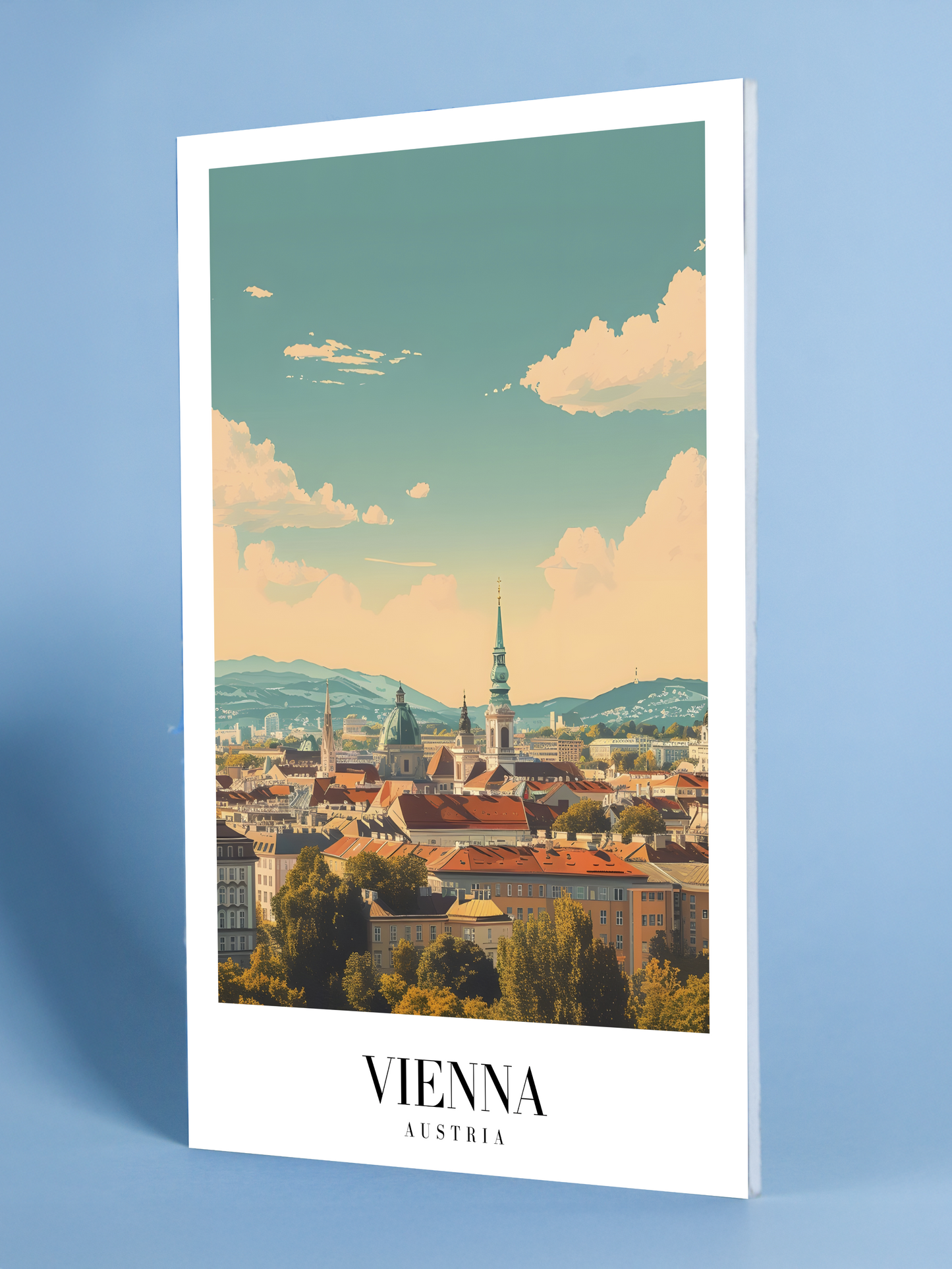 Vienna Panorama Poster – Rooftops and Romantic Skies