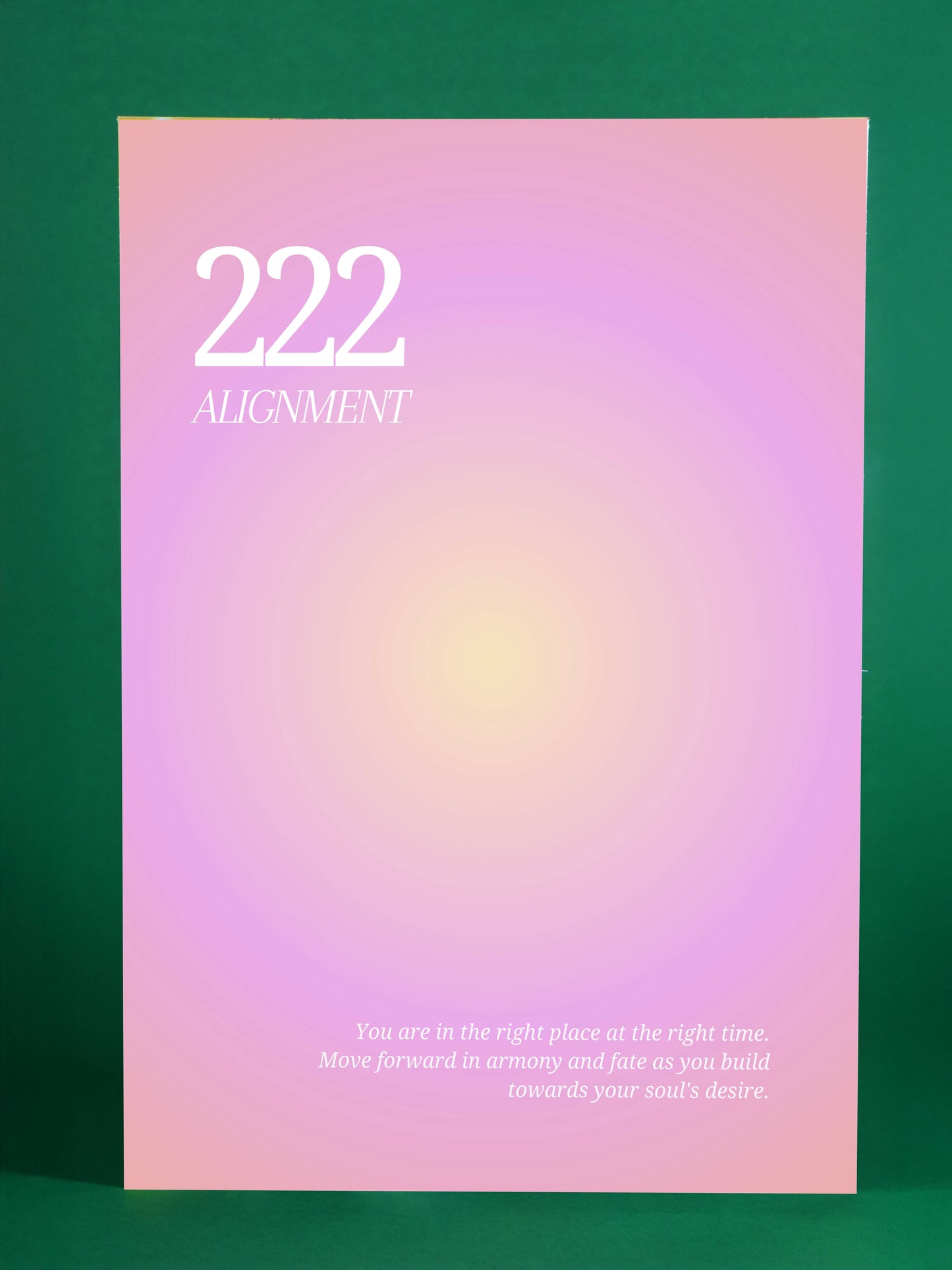 222 Alignment Angel Number Poster – Pastel Pink