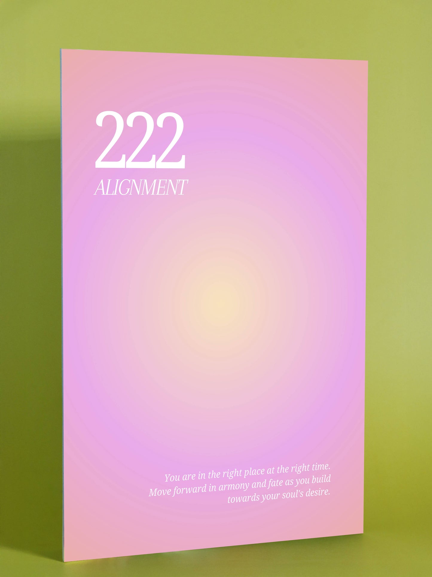 222 Alignment Angel Number Poster – Pastel Pink