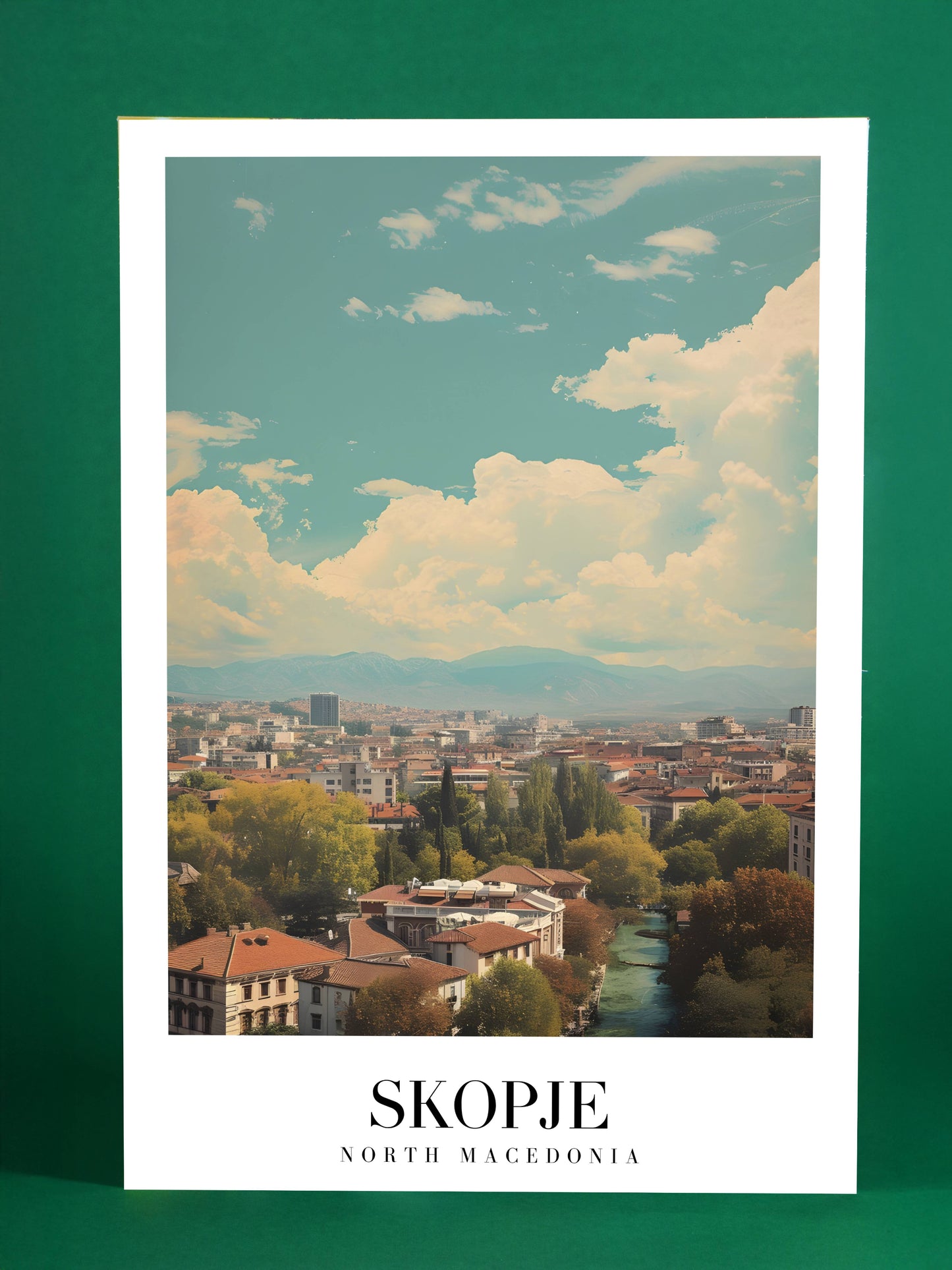 Skopje, North Macedonia – Scenic City View Poster