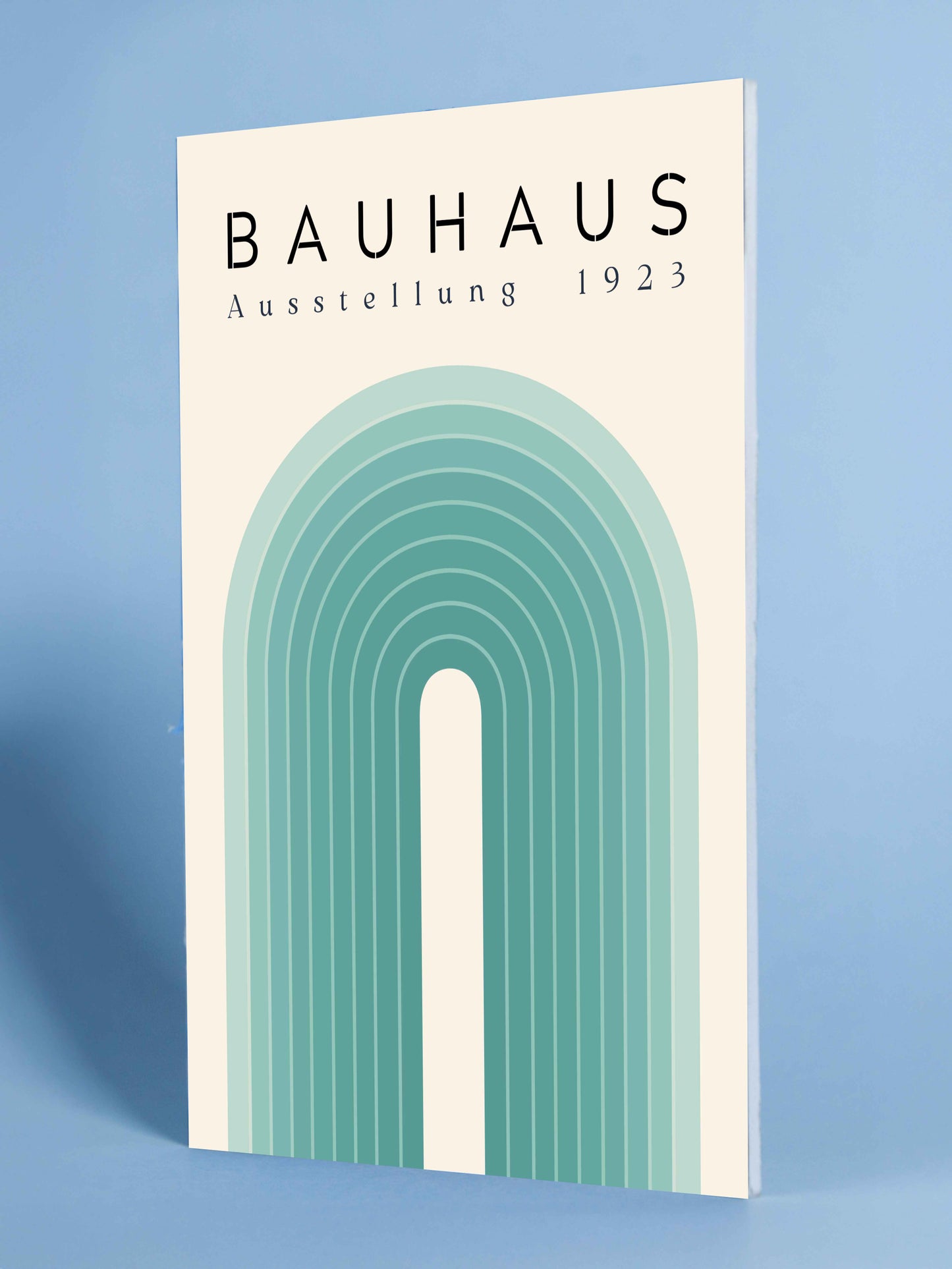 Bauhaus Poster – Teal Exhibition Arch (1923)