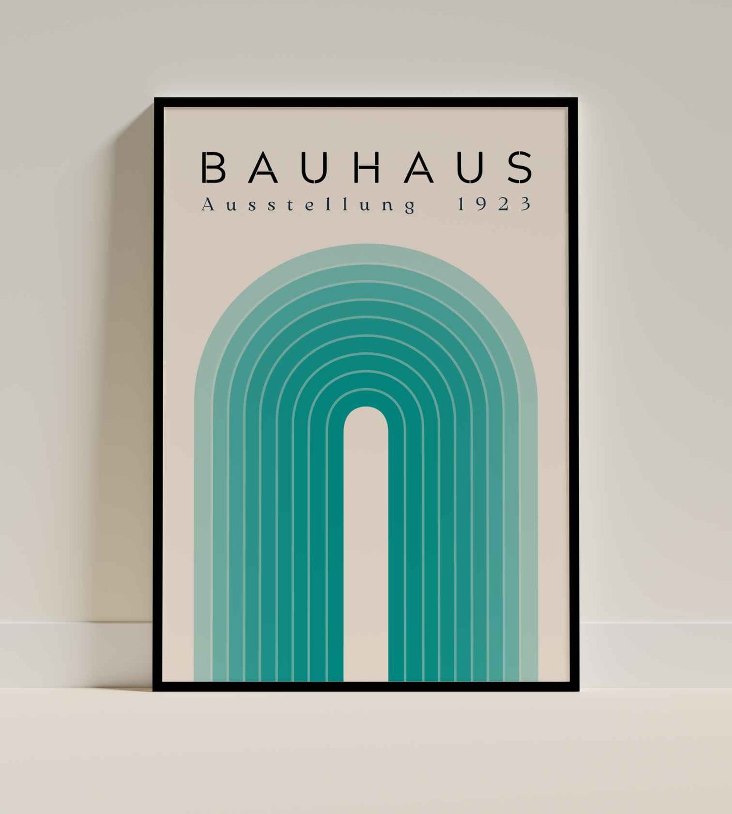 Bauhaus Poster – Teal Exhibition Arch (1923)