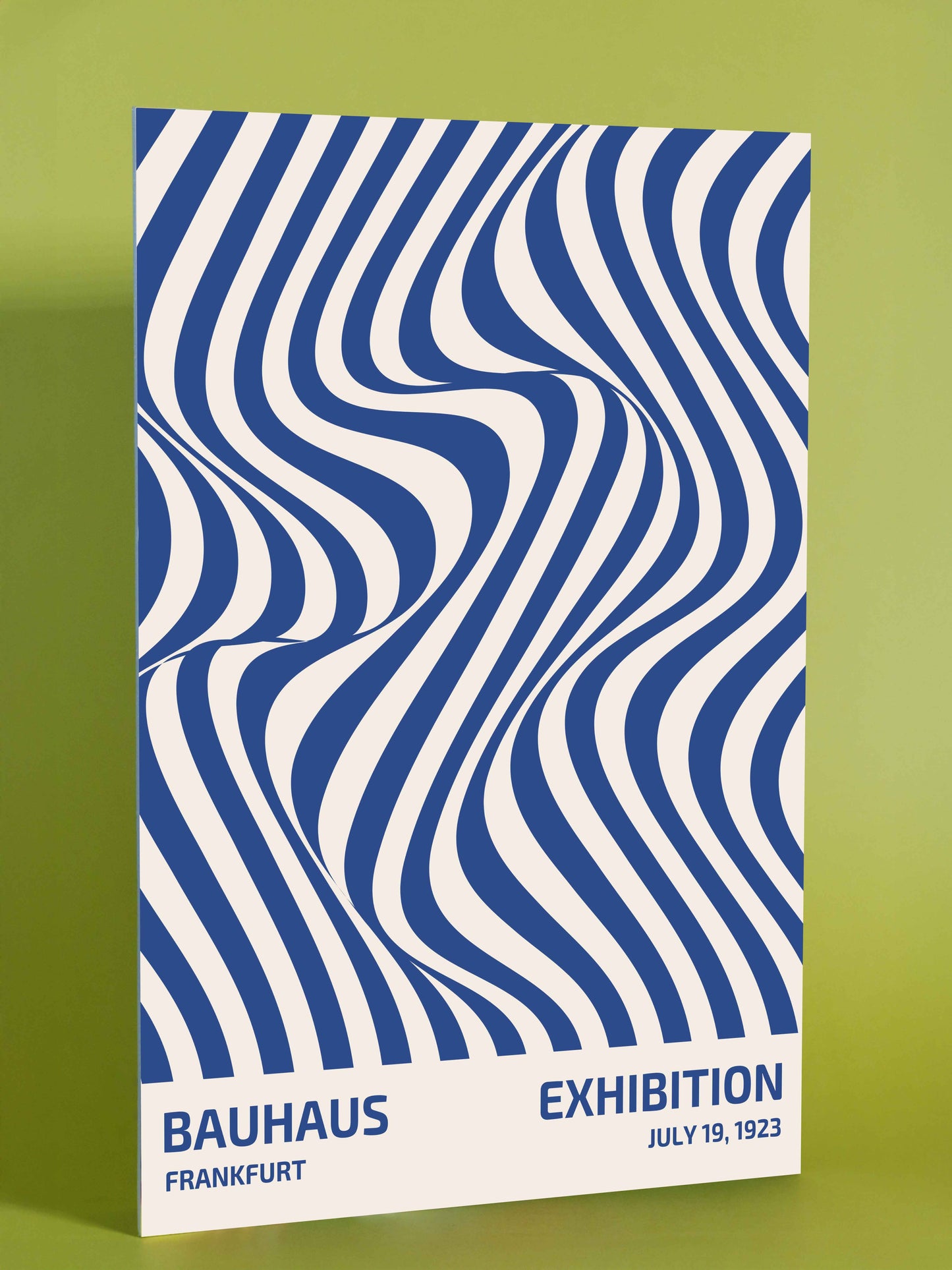 Bauhaus Frankfurt Exhibition Poster – 1923 Blue Waves