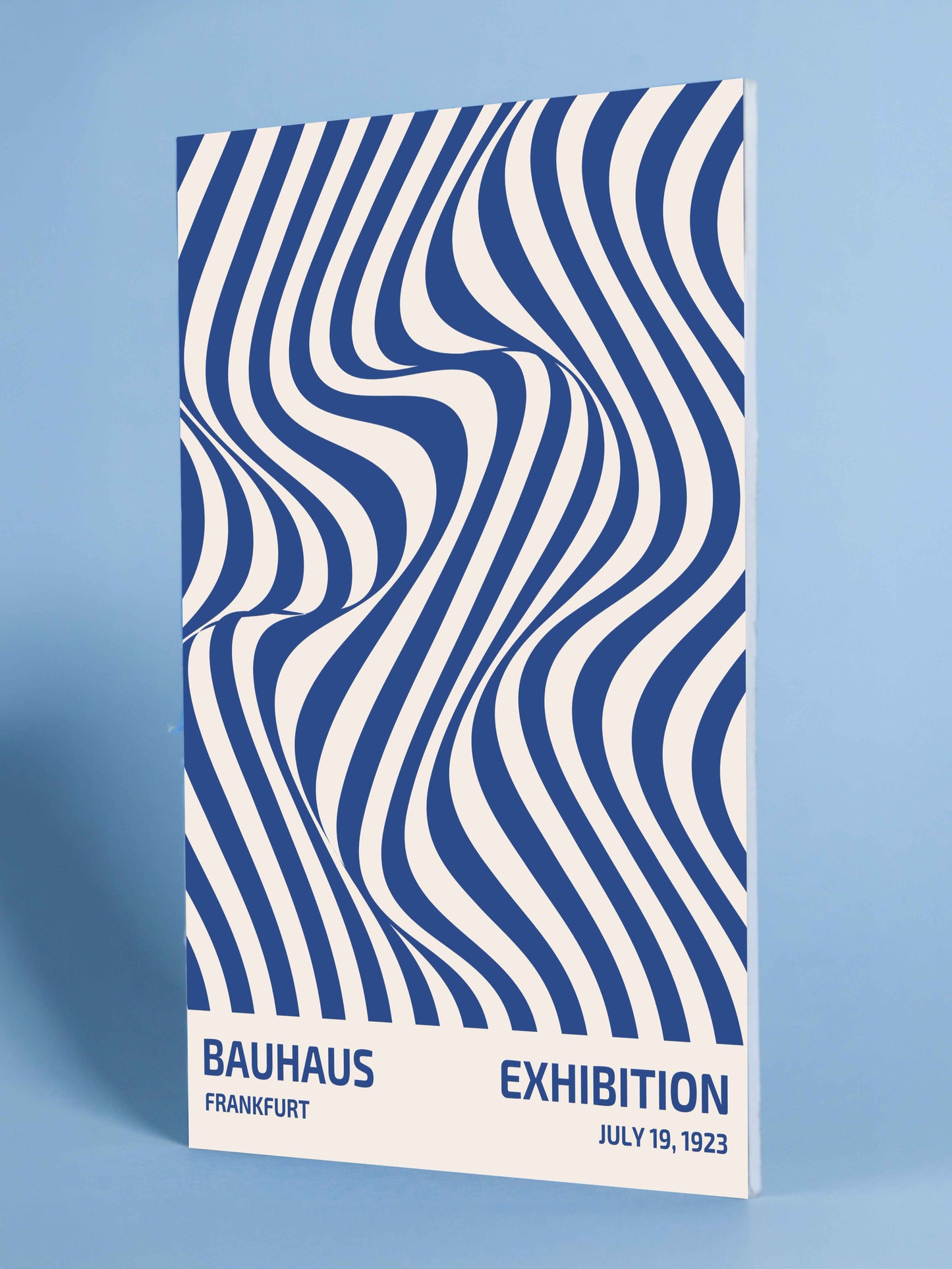 Bauhaus Frankfurt Exhibition Poster – 1923 Blue Waves