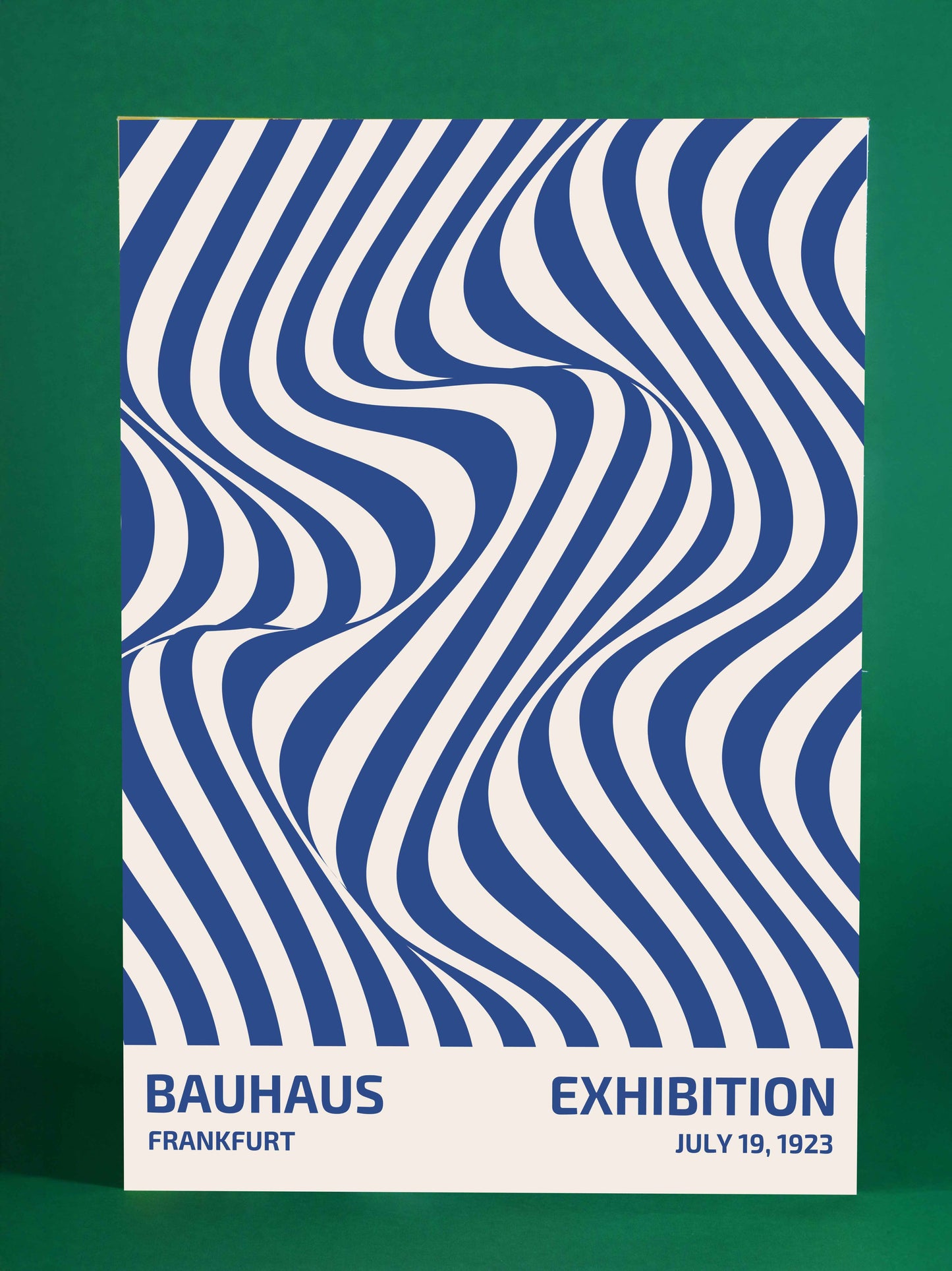 Bauhaus Frankfurt Exhibition Poster – 1923 Blue Waves