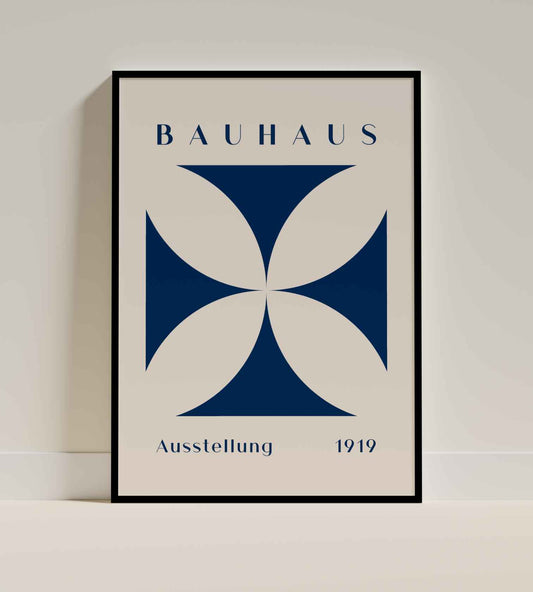 Bauhaus Poster – Geometric Navy Cross (1919)