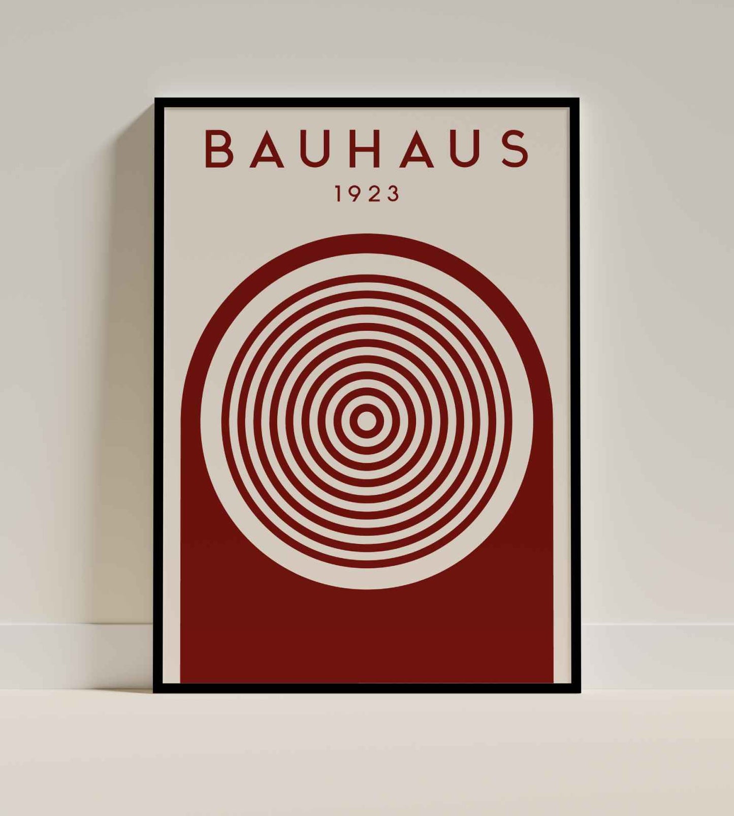 Bauhaus Concentric Circles Poster (1923) – Maroon Edition