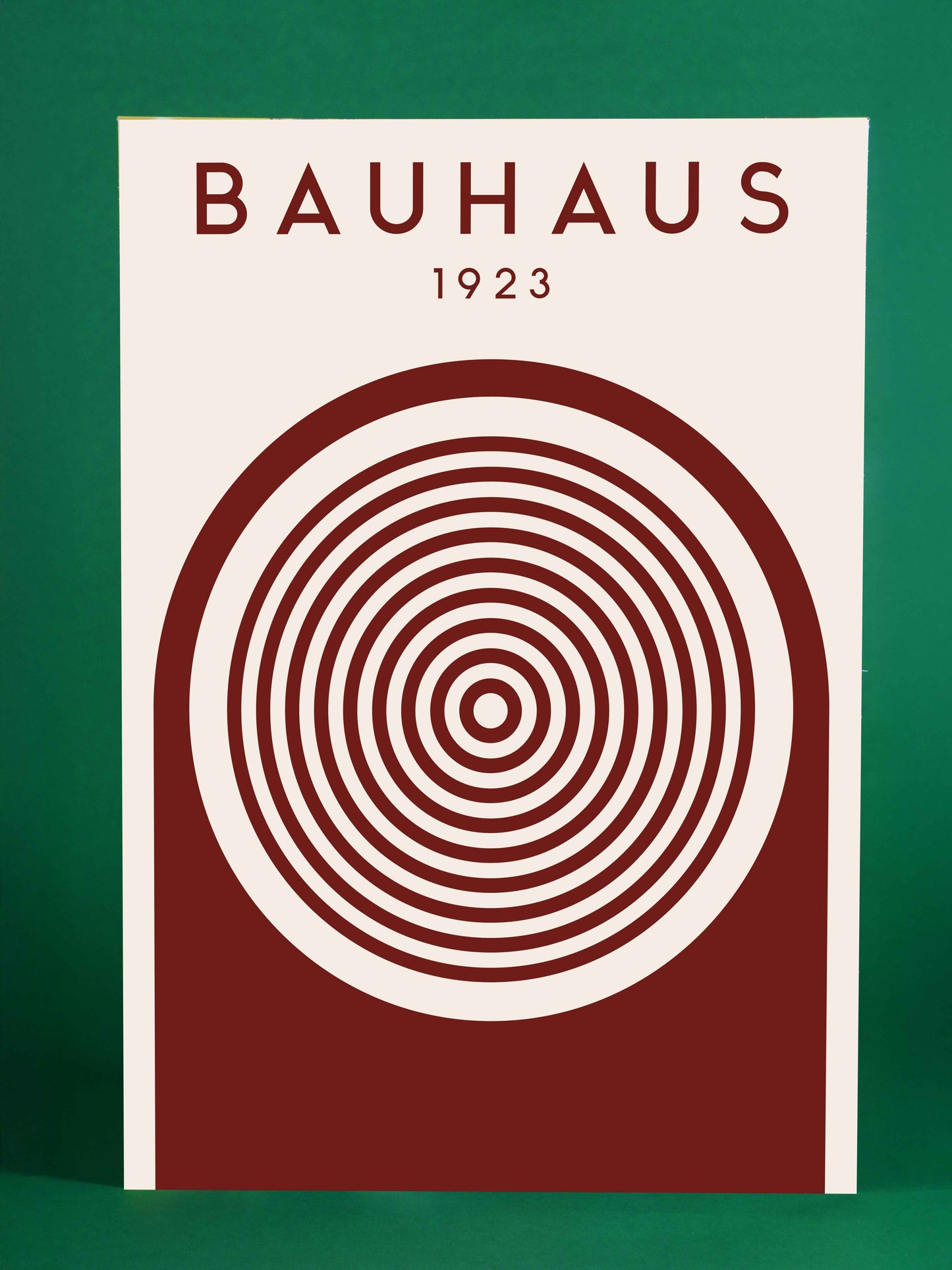 Bauhaus Concentric Circles Poster (1923) – Maroon Edition