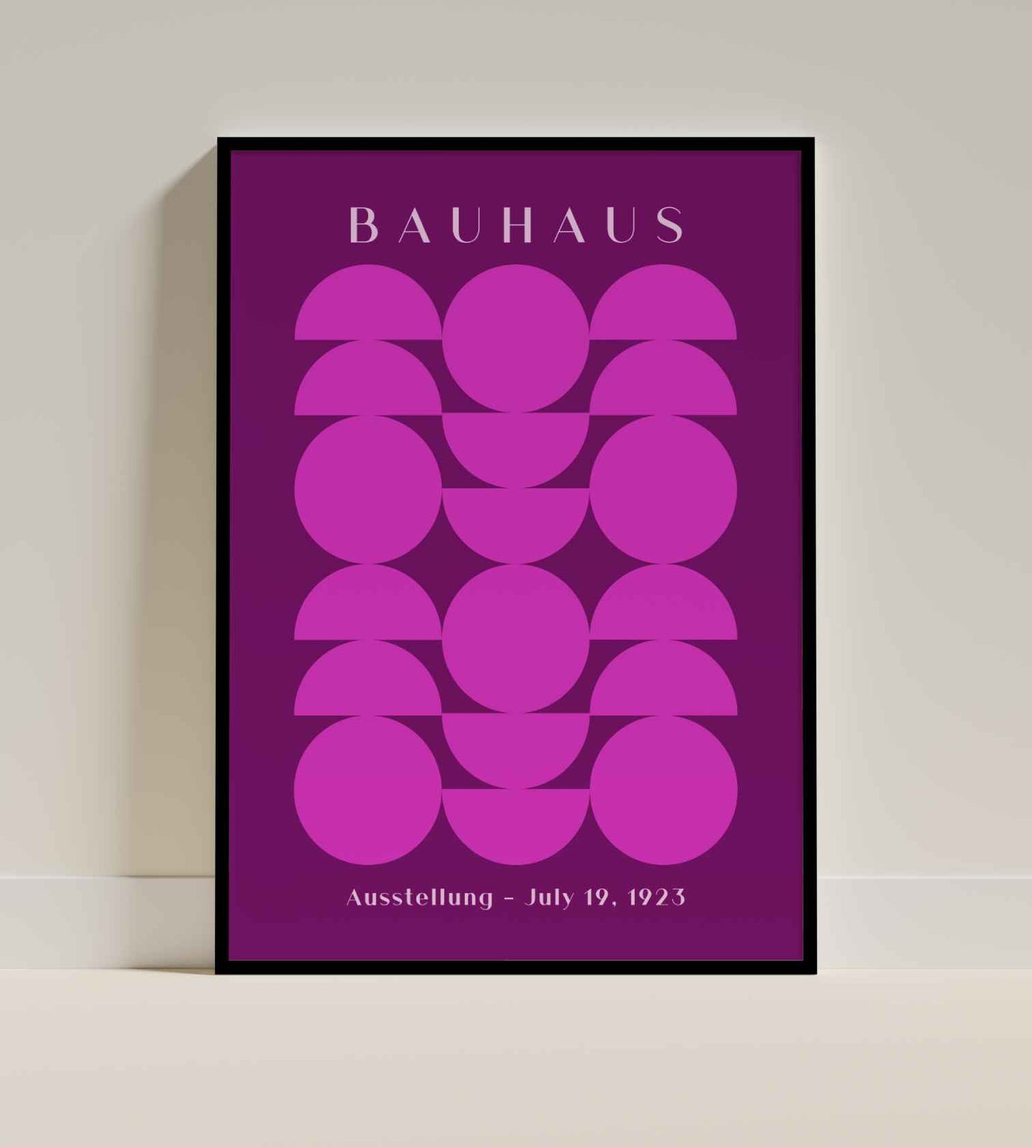 Bauhaus Pink Geometric Art Poster – 1923 Exhibition