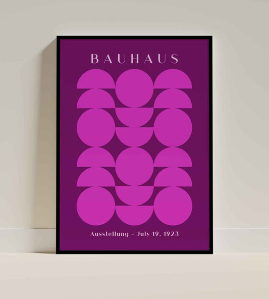 Bauhaus Pink Geometric Art Poster – 1923 Exhibition