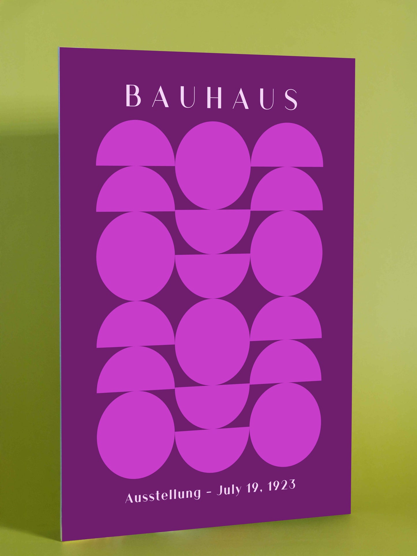 Bauhaus Pink Geometric Art Poster – 1923 Exhibition
