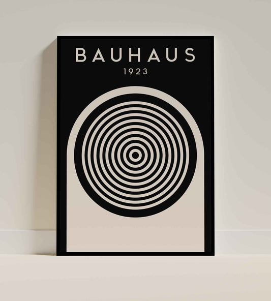 Bauhaus Concentric Circles Poster (1923) – Black Edition