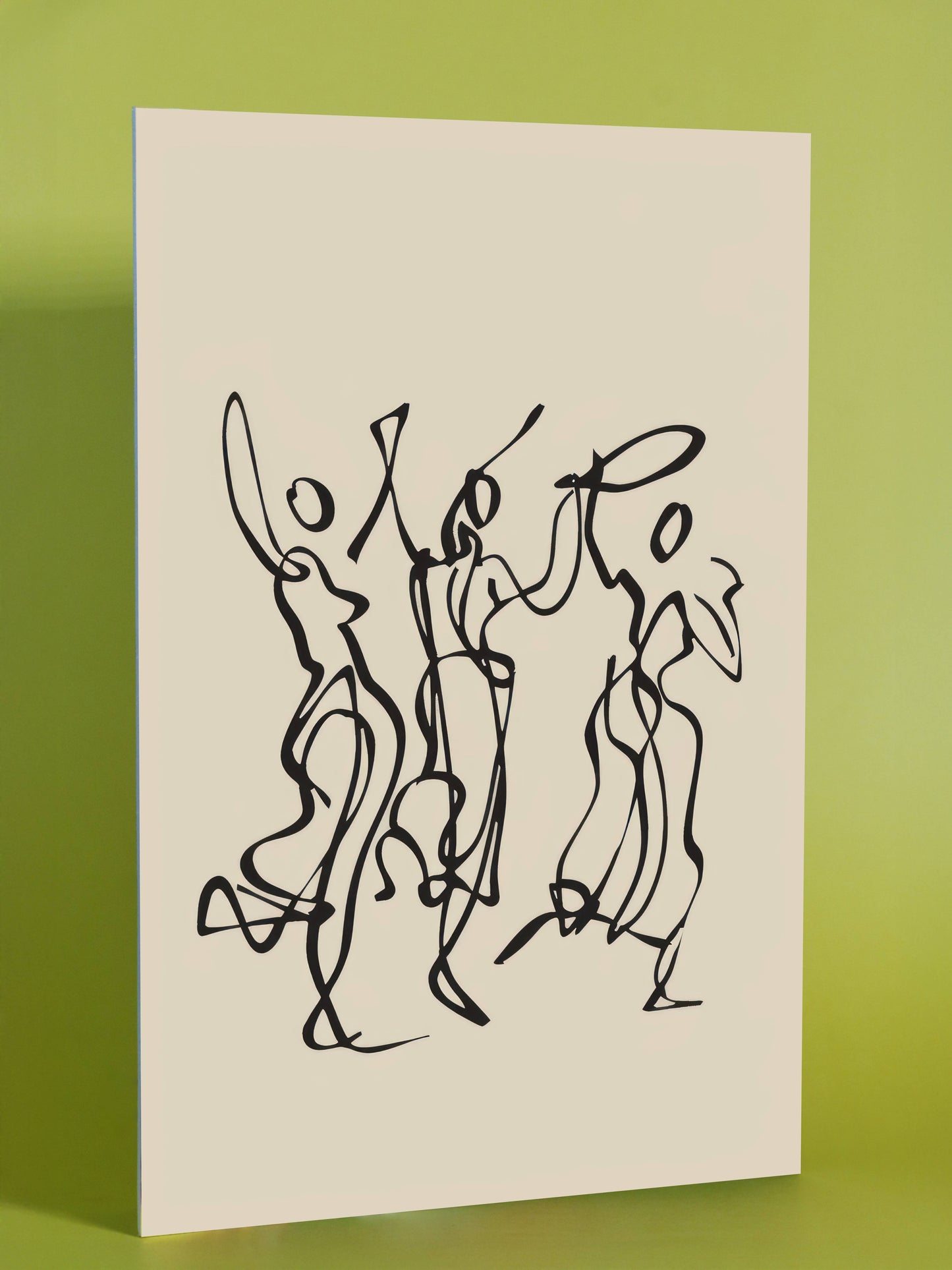 Joyful Expression – Dancing Figures Line Art Print