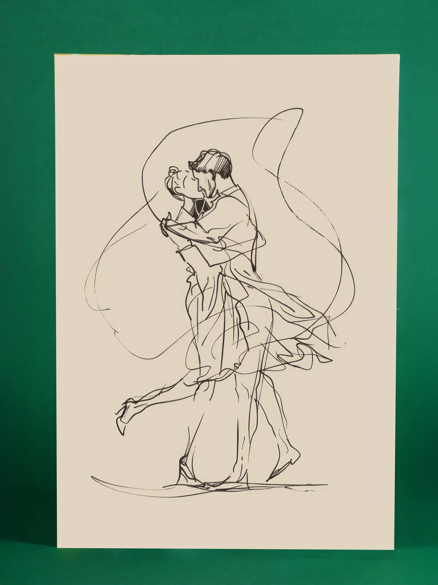 Joyful Dance Embrace Line Art
