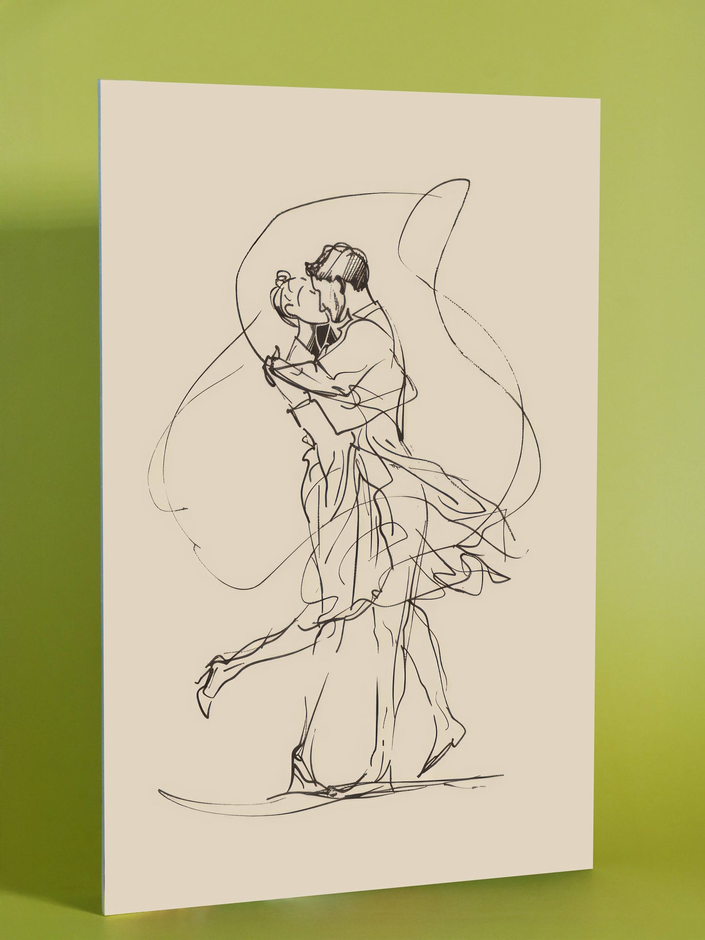 Joyful Dance Embrace Line Art