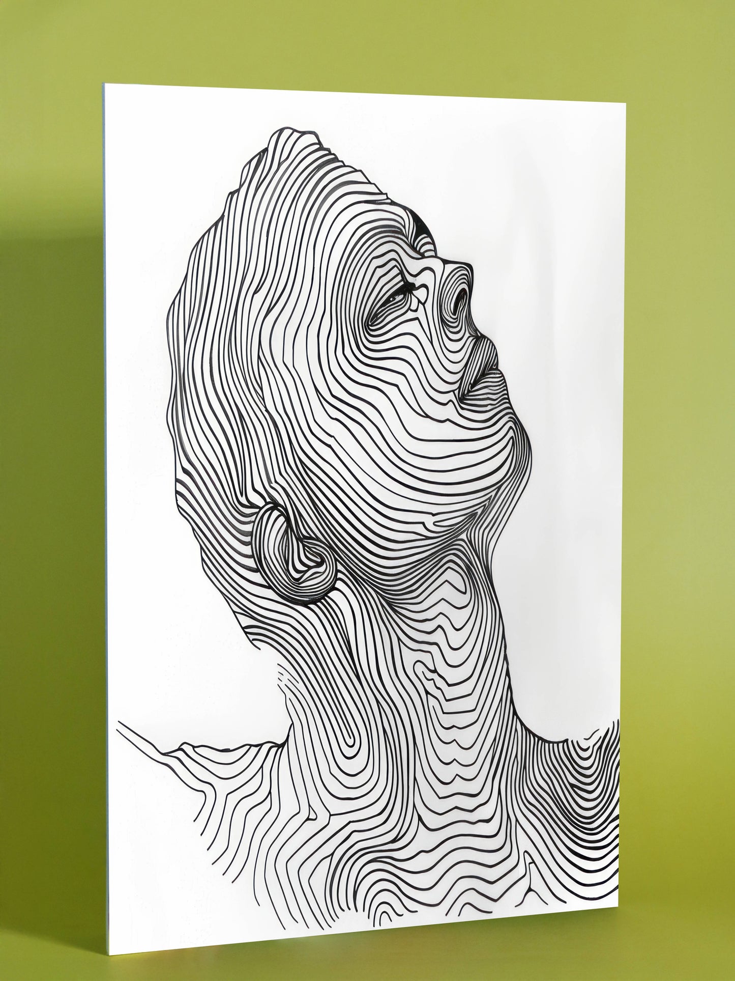 Modern Linework Face – Abstract Topographic Portrait Poster