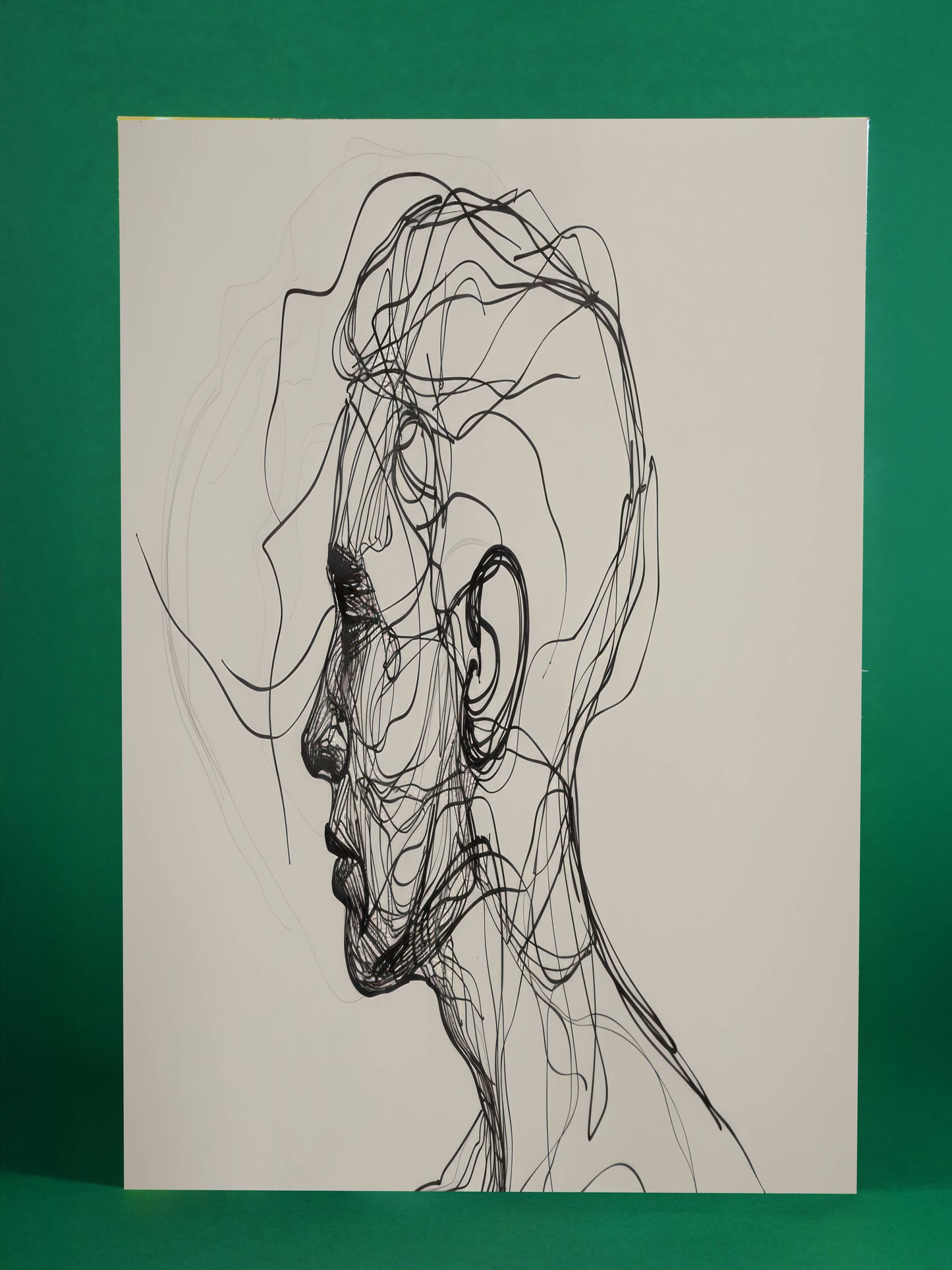 Expressive Contour Portrait – Ink Line Drawing Art Print