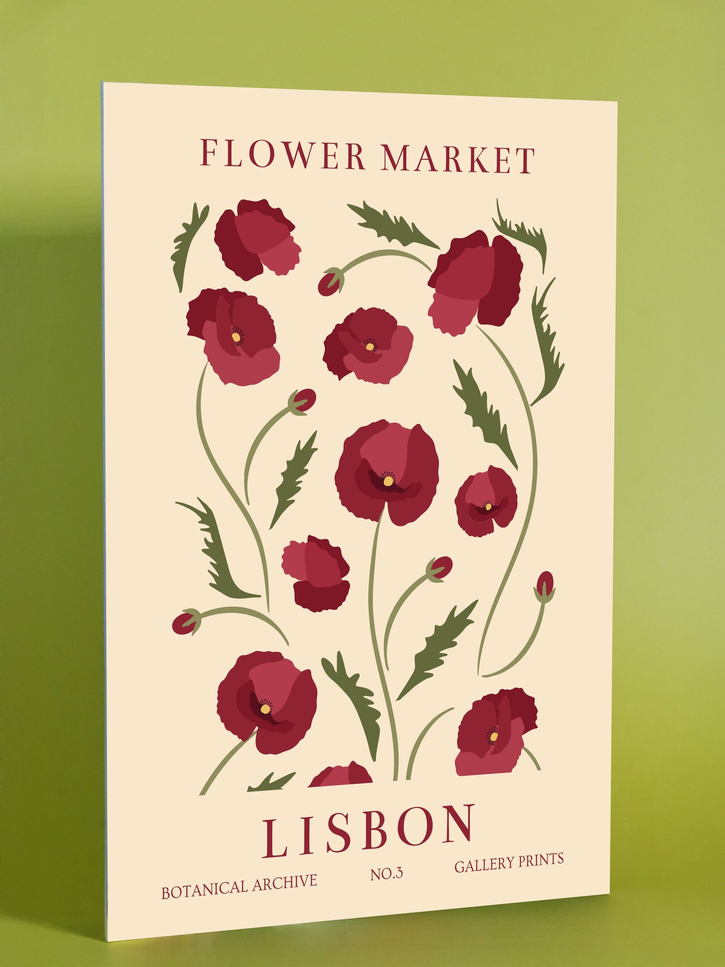 Lisbon Flower Market Poster – Botanical Poppies