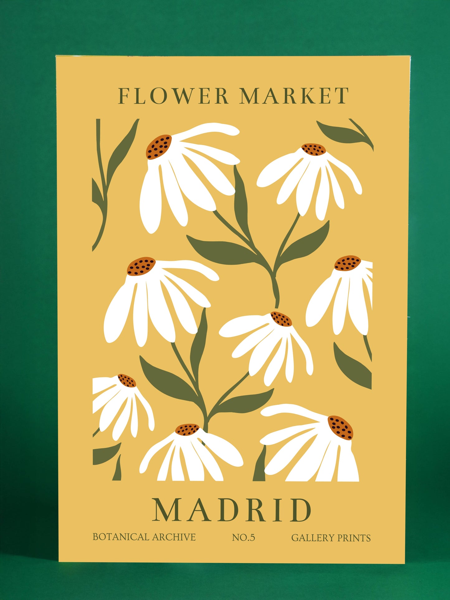 Madrid Daisy Flower Market Poster