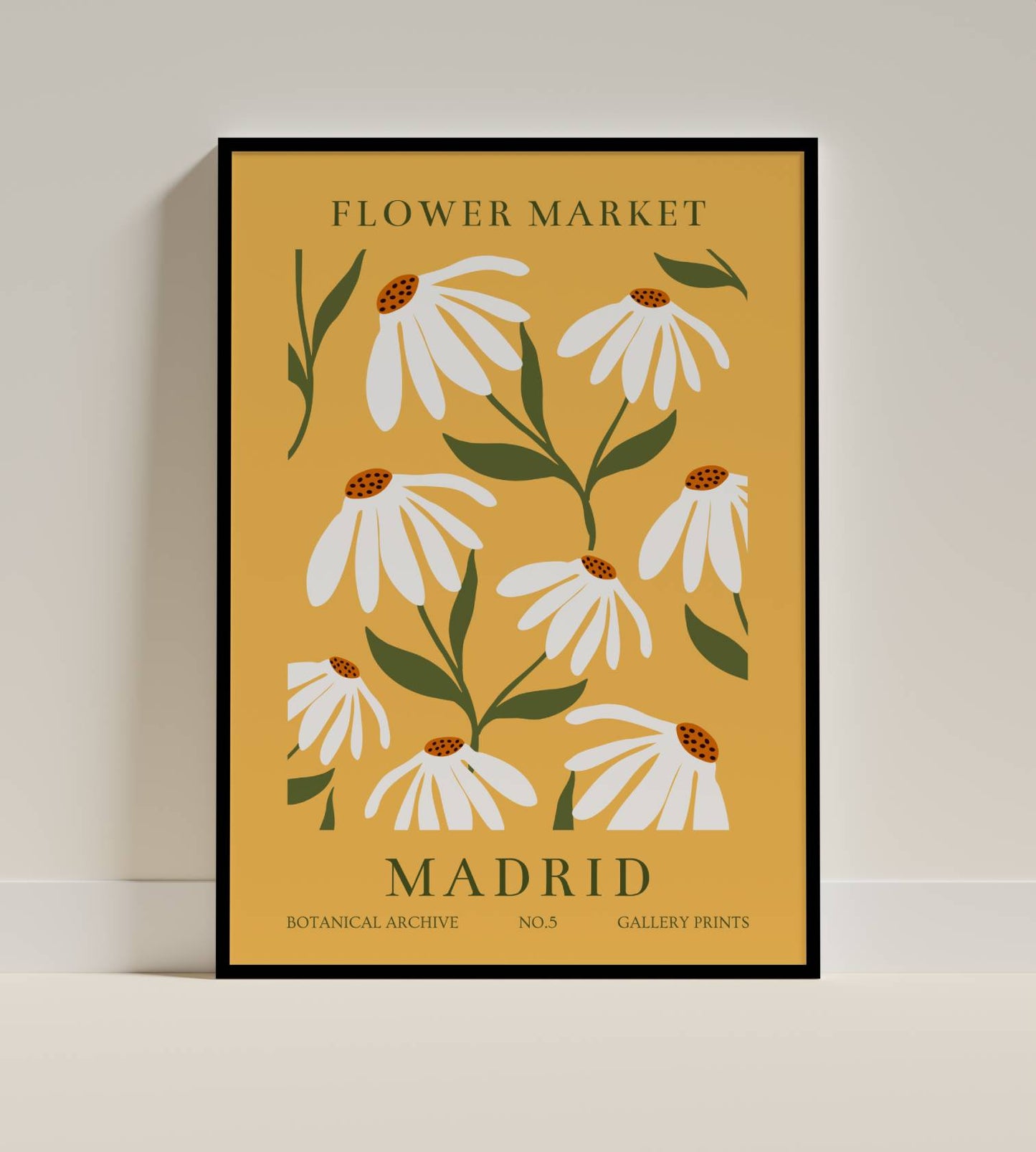 Madrid Daisy Flower Market Poster