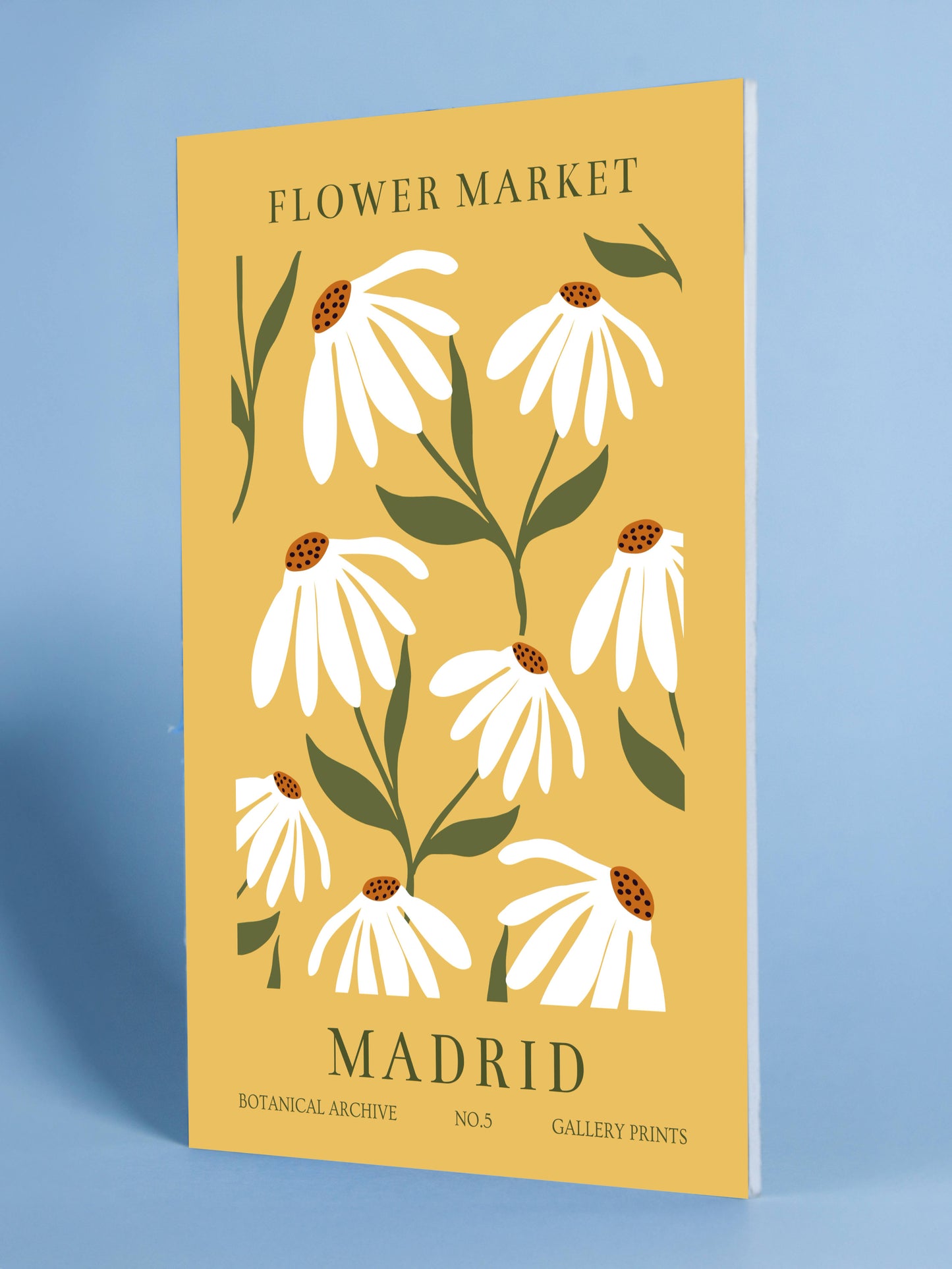 Madrid Daisy Flower Market Poster