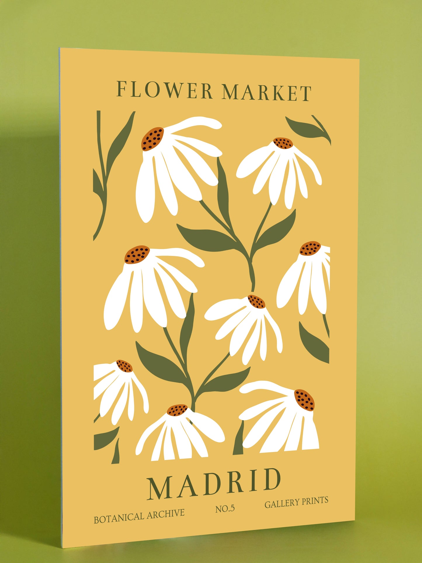 Madrid Daisy Flower Market Poster