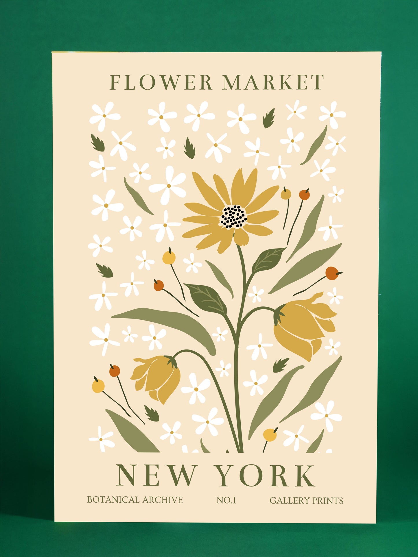 New York Sunflower Flower Market Poster