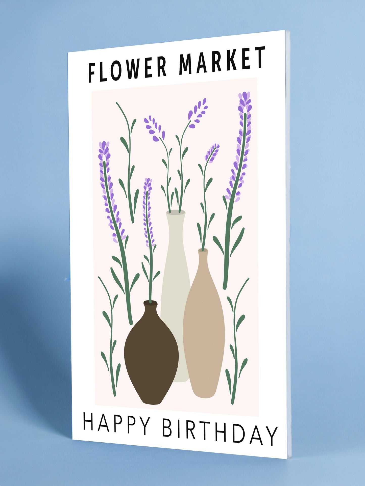 Flower Market Lavender Vase Birthday Poster