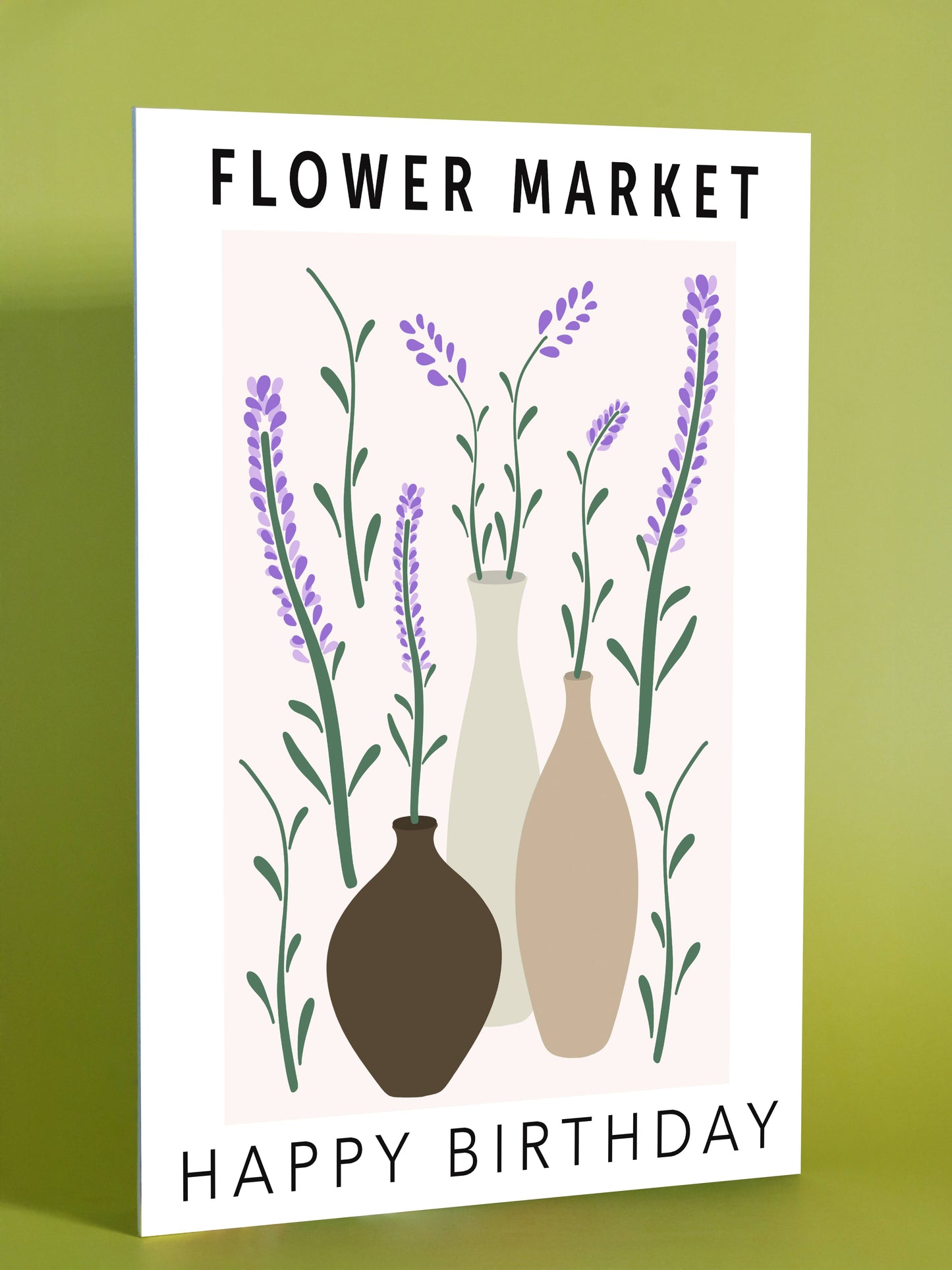 Flower Market Lavender Vase Birthday Poster