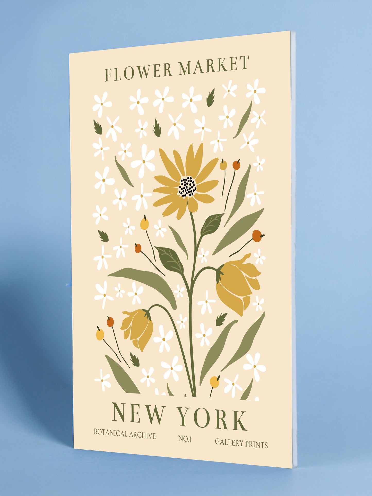 New York Sunflower Flower Market Poster