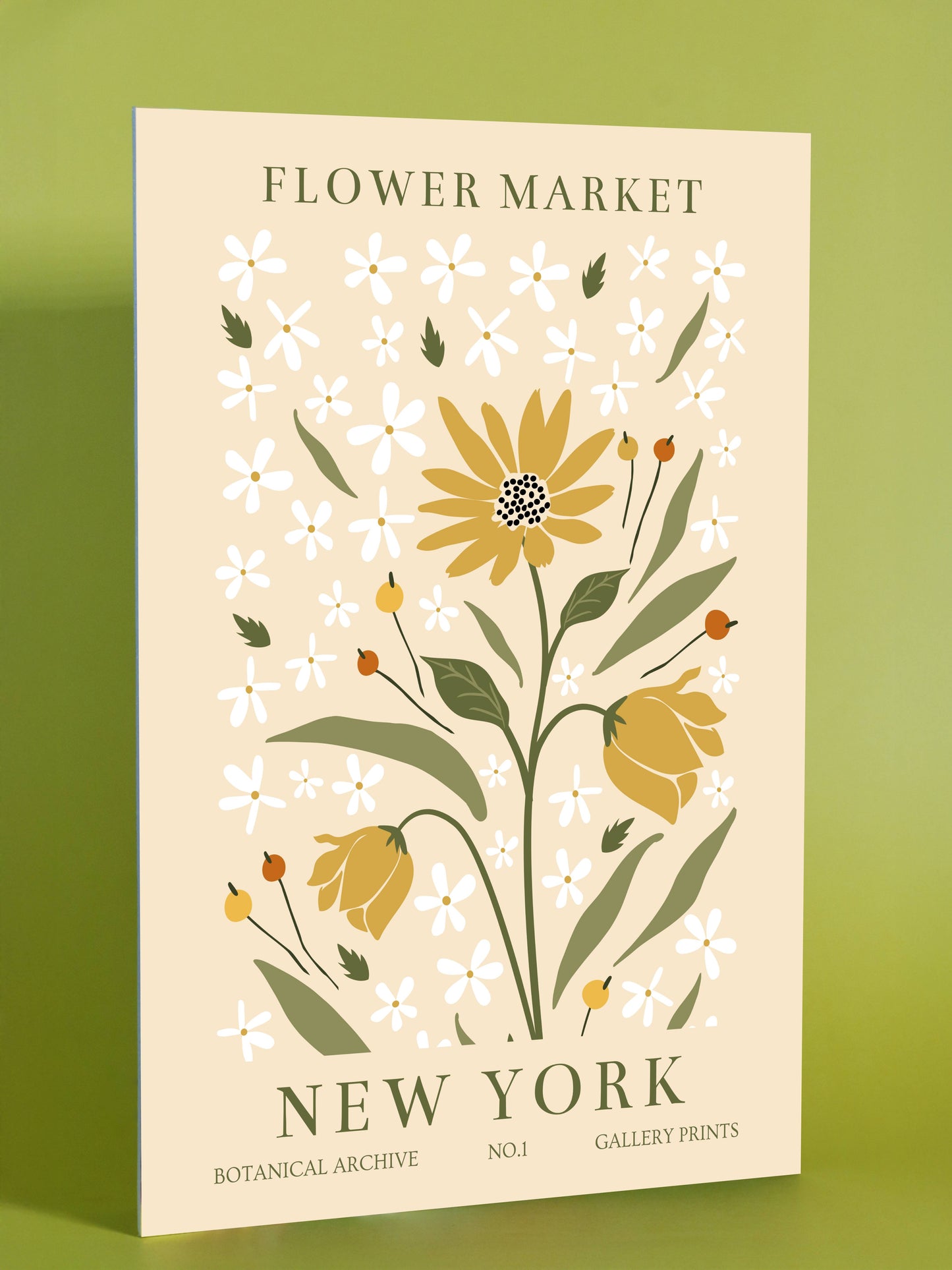 New York Sunflower Flower Market Poster
