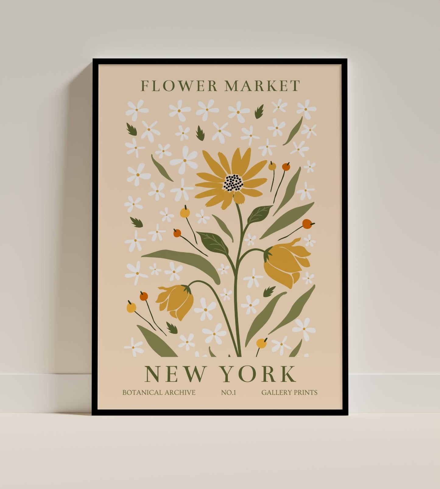 New York Sunflower Flower Market Poster