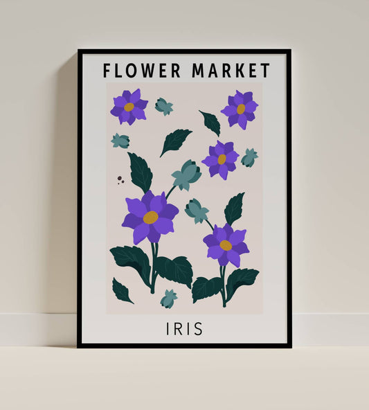 Iris Flower Market Art Print