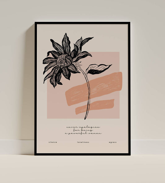Powerful Woman Floral – Motivational Art
