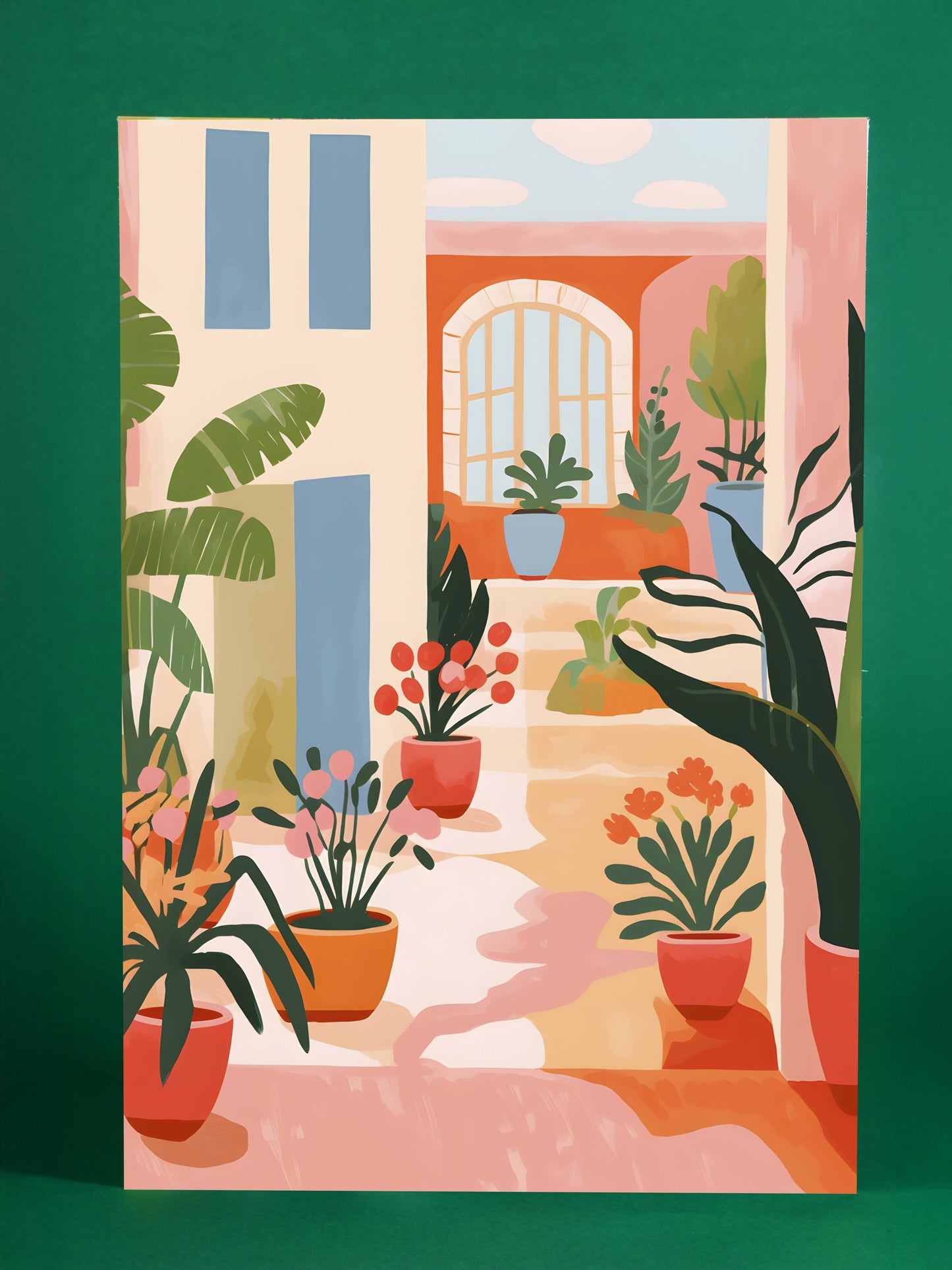 Mediterranean Courtyard Garden Poster