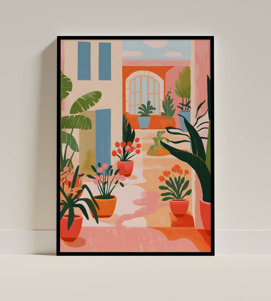 Mediterranean Courtyard Garden Poster