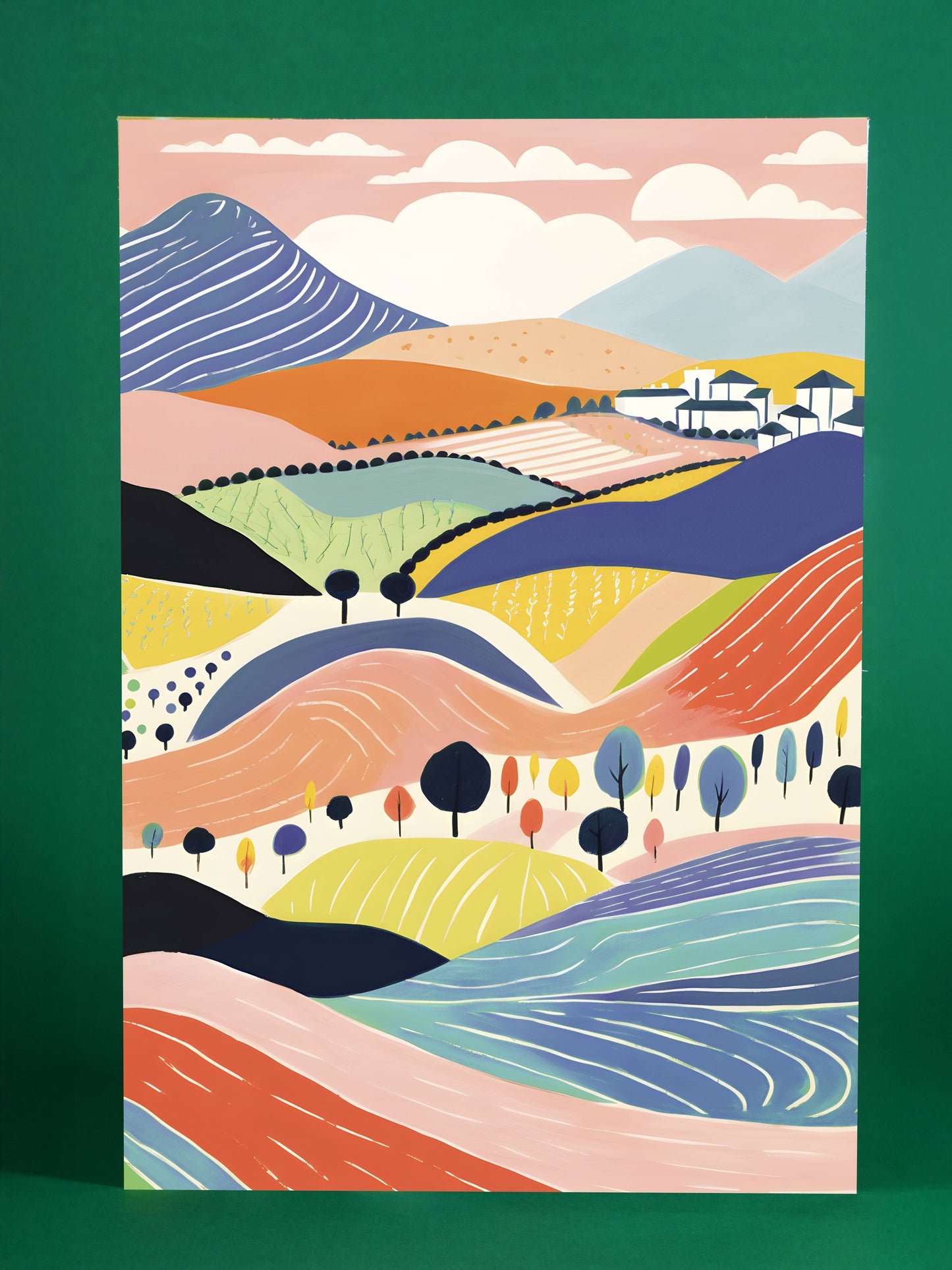 Colorful Mediterranean Landscape Art Print