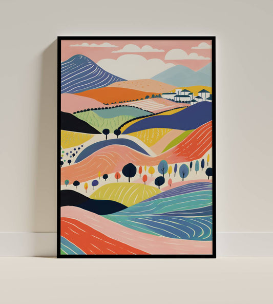Colorful Mediterranean Landscape Art Print