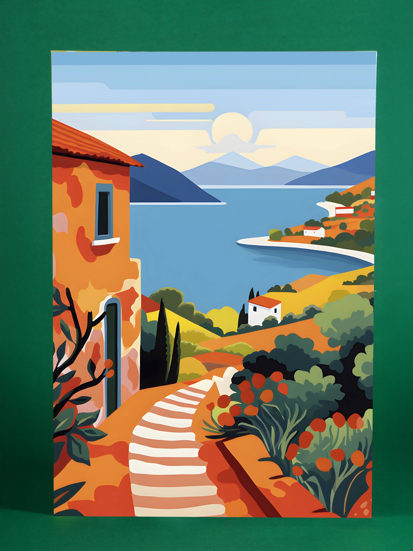 Mediterranean Coastal Landscape Art Print