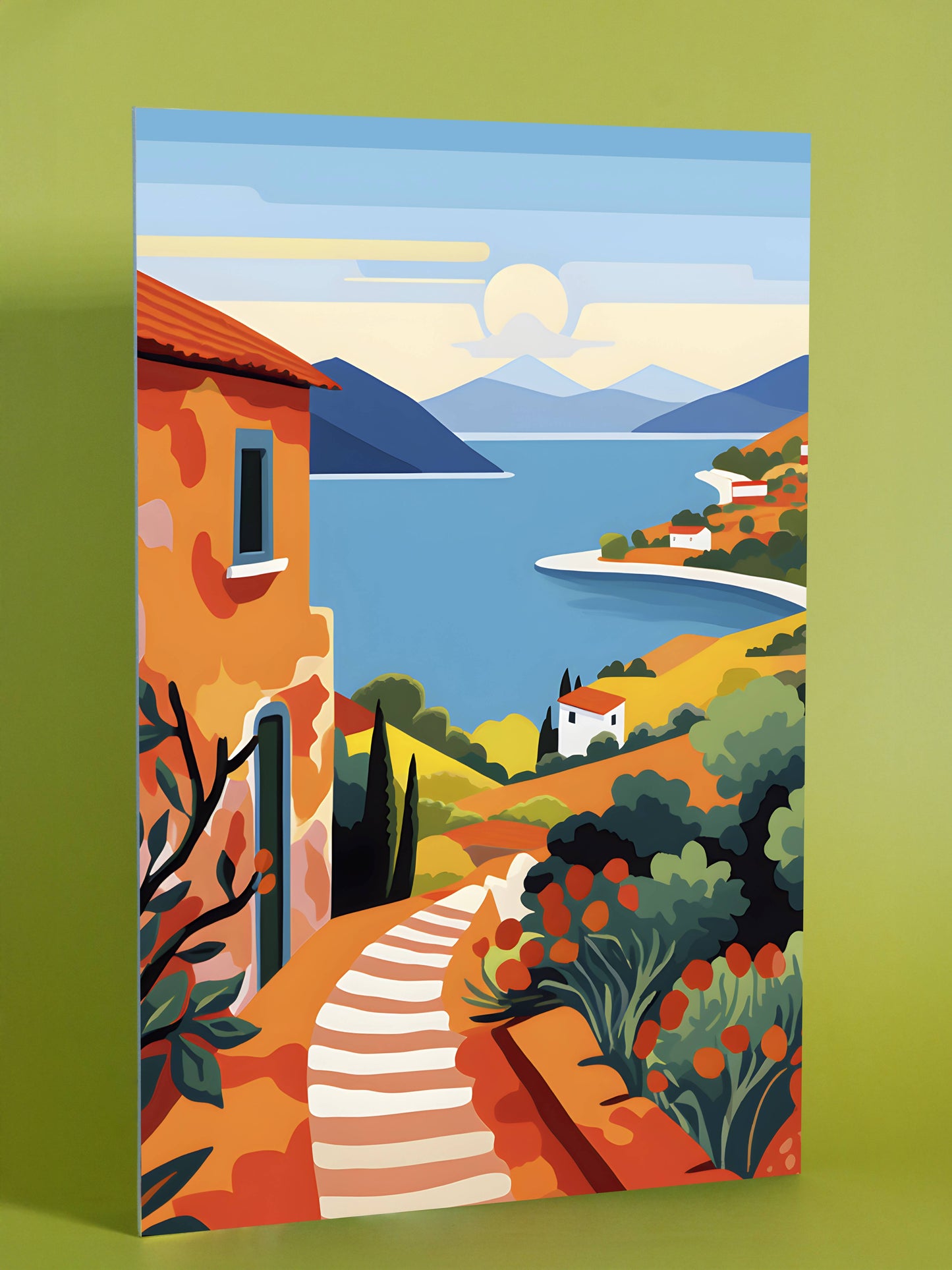 Mediterranean Coastal Landscape Art Print