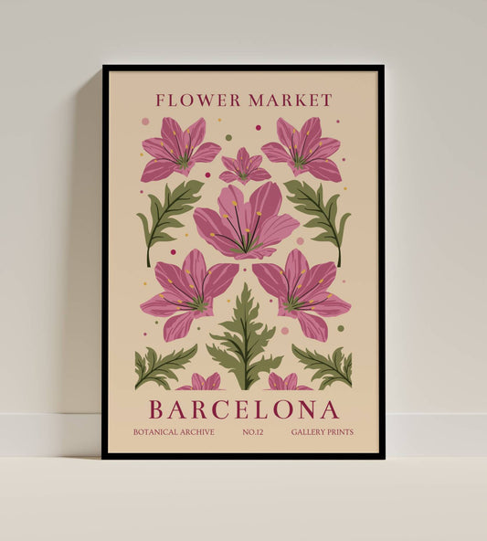 Flower Market Barcelona Botanical Print