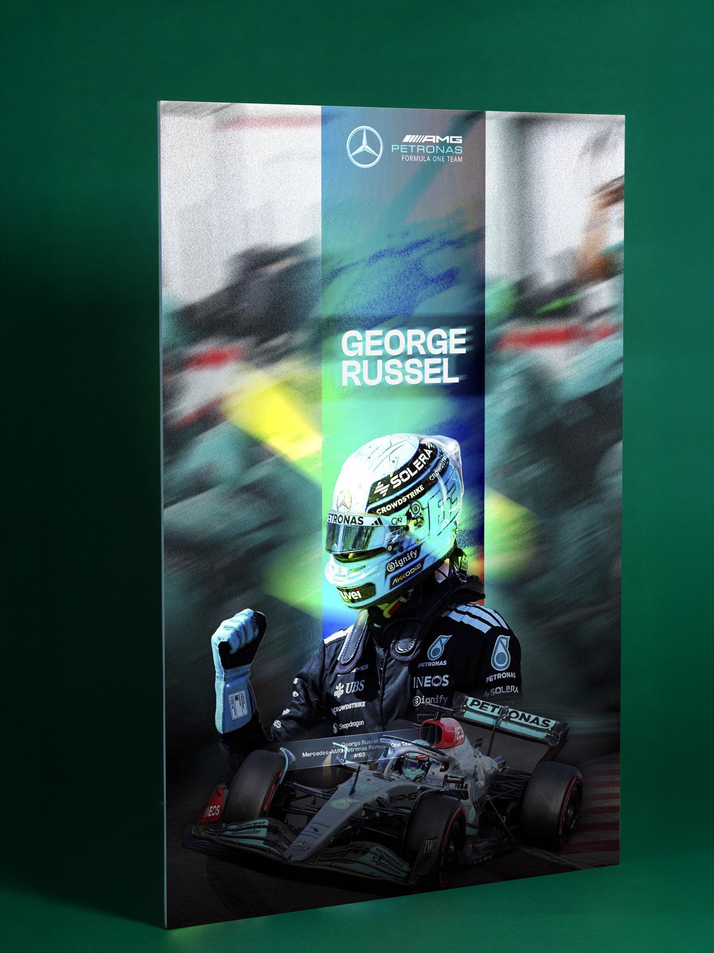 George Russell – F1 Racing Action Poster