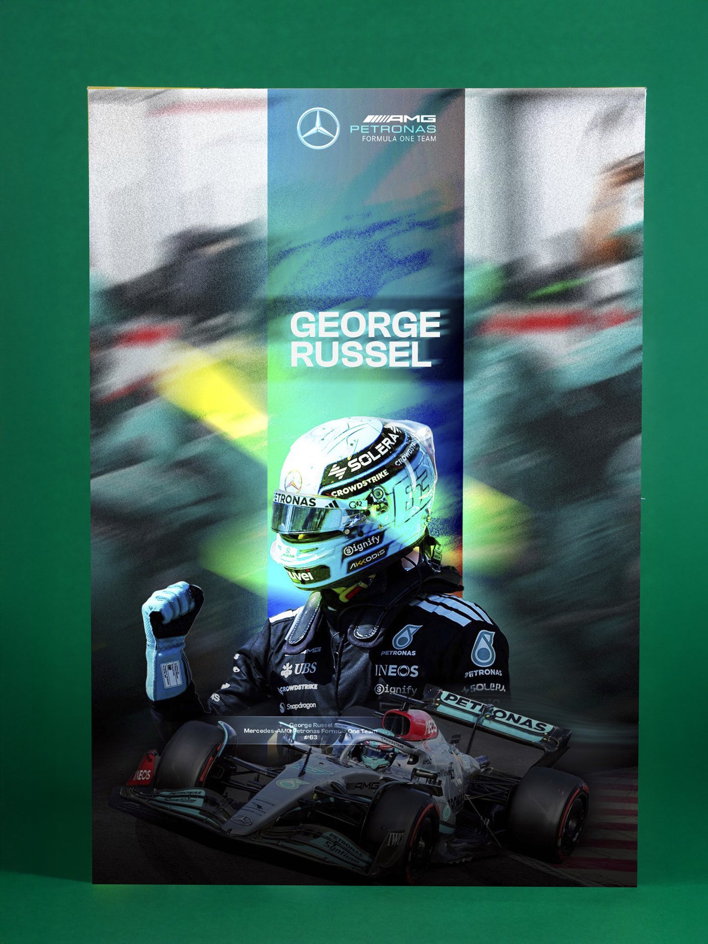 George Russell – F1 Racing Action Poster