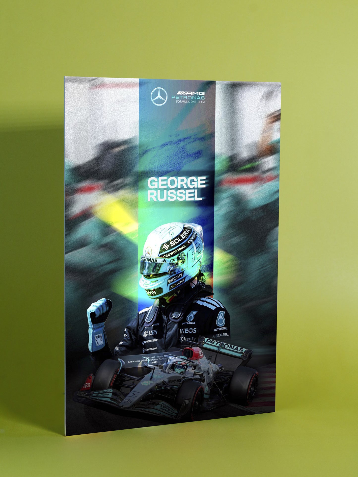 George Russell – F1 Racing Action Poster