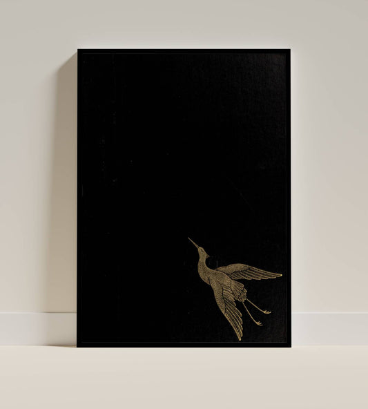 Elegant Gold Bird Illustration